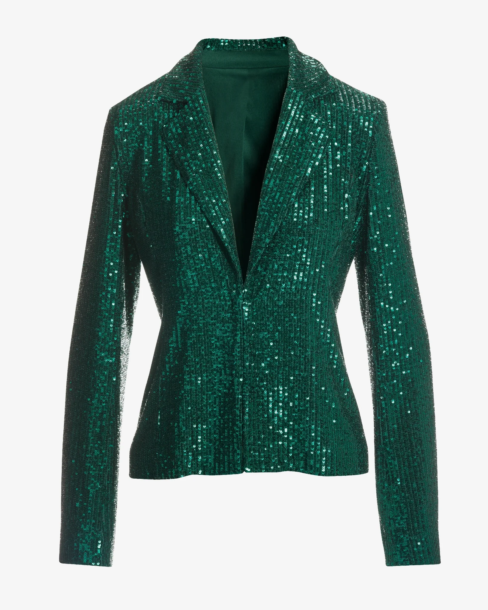 Effortless Sequin Drape Jacket Deep Emerald - Mycitystee