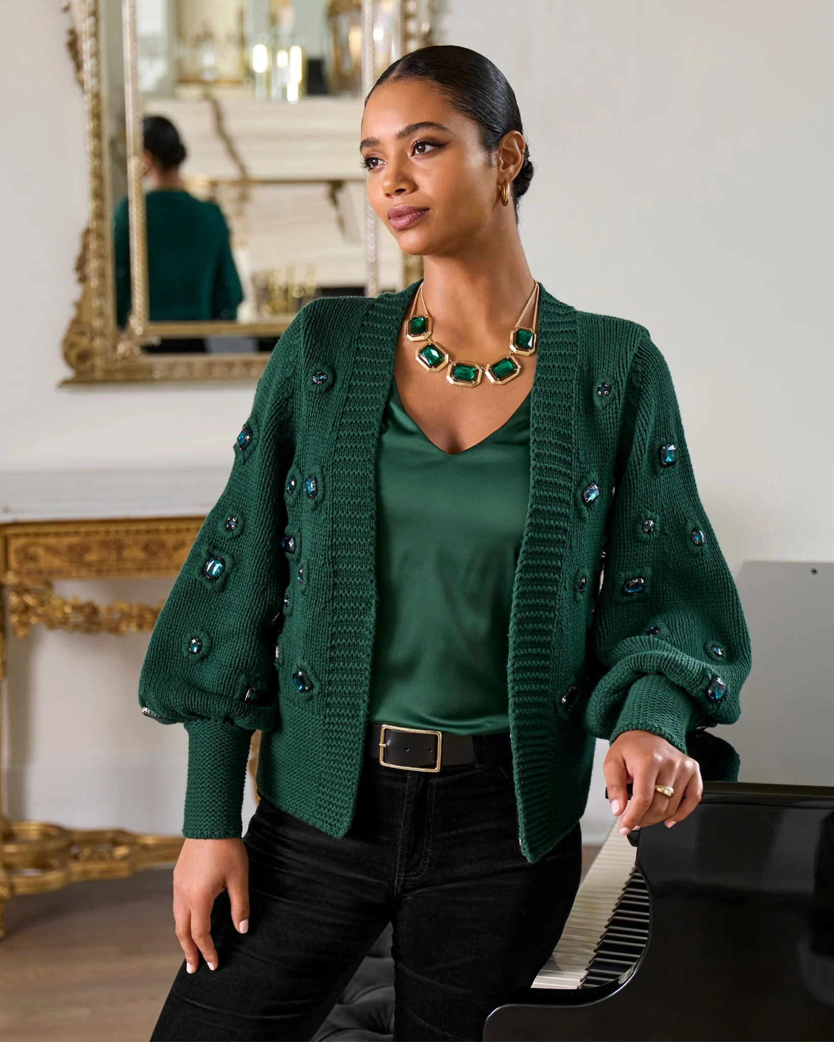 Gem Gold Necklace Emerald - Mycitystee