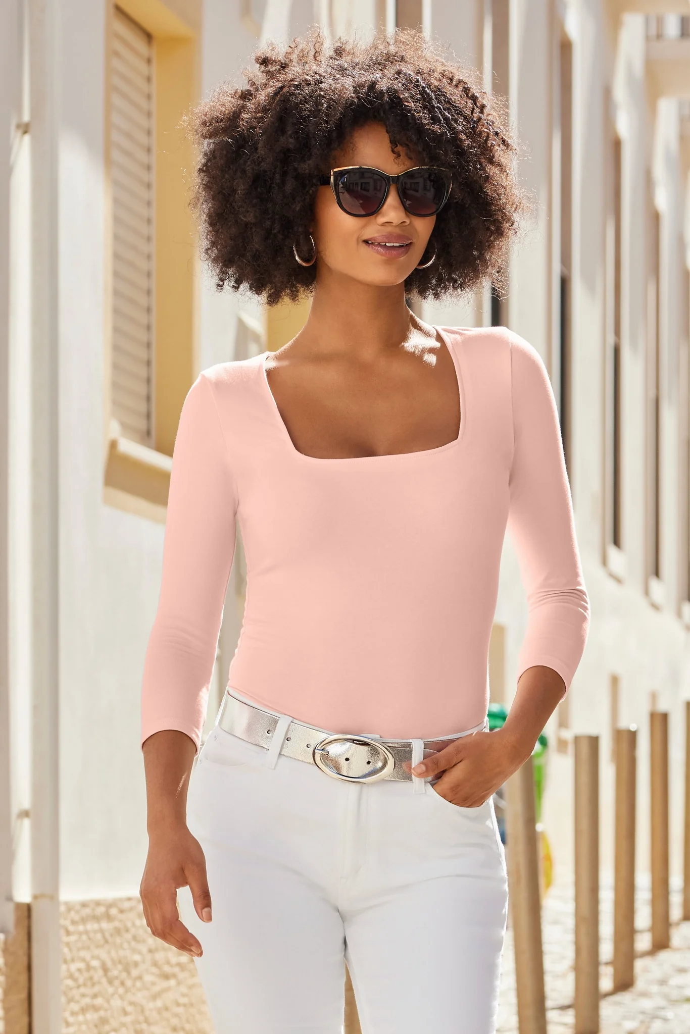 So Sexy Square-Neck Top Pale Blush - Mycitystee