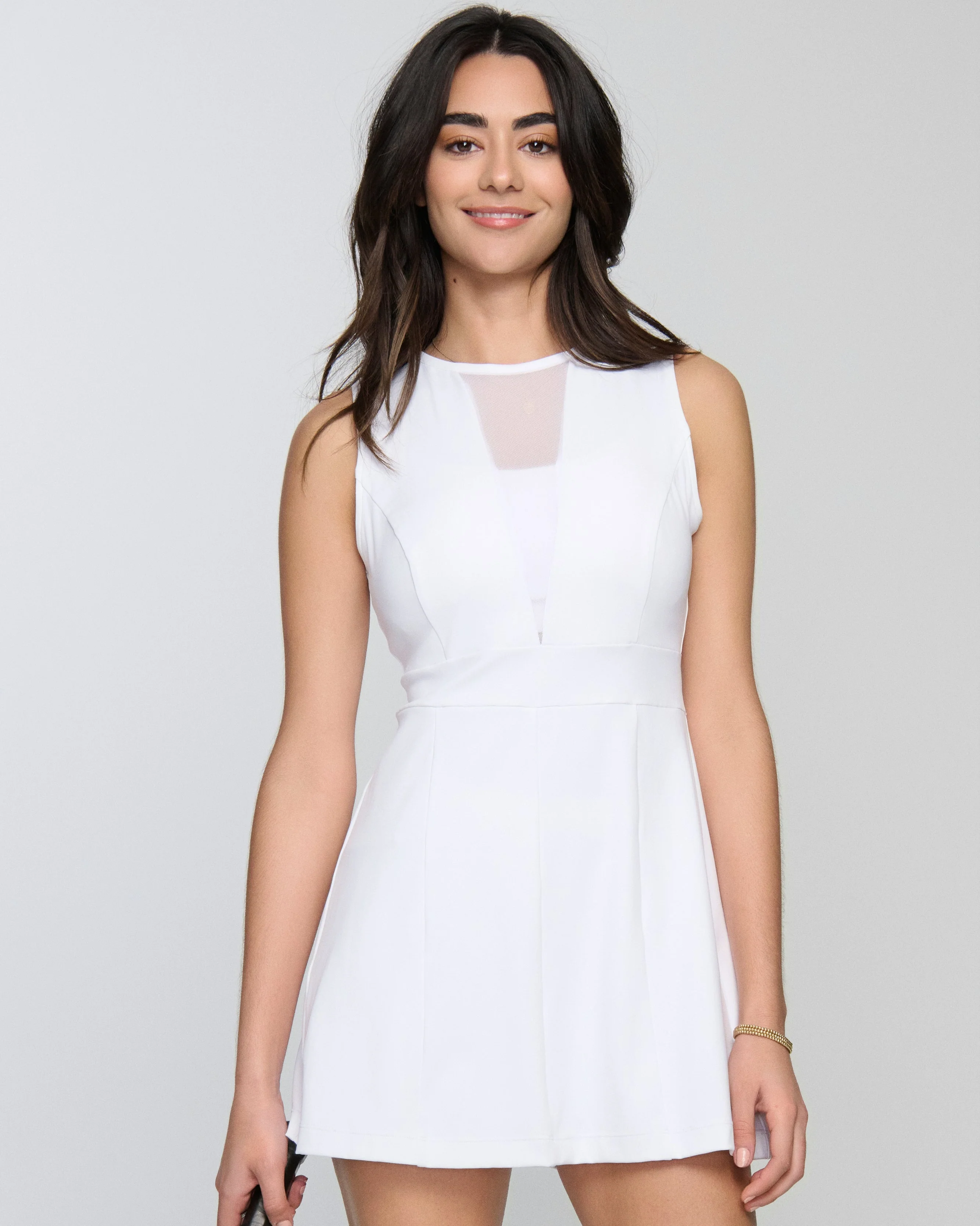 Vivi Deep V Pickleball Dress  C Sleek Court Dress with Shorts - Mycitystee