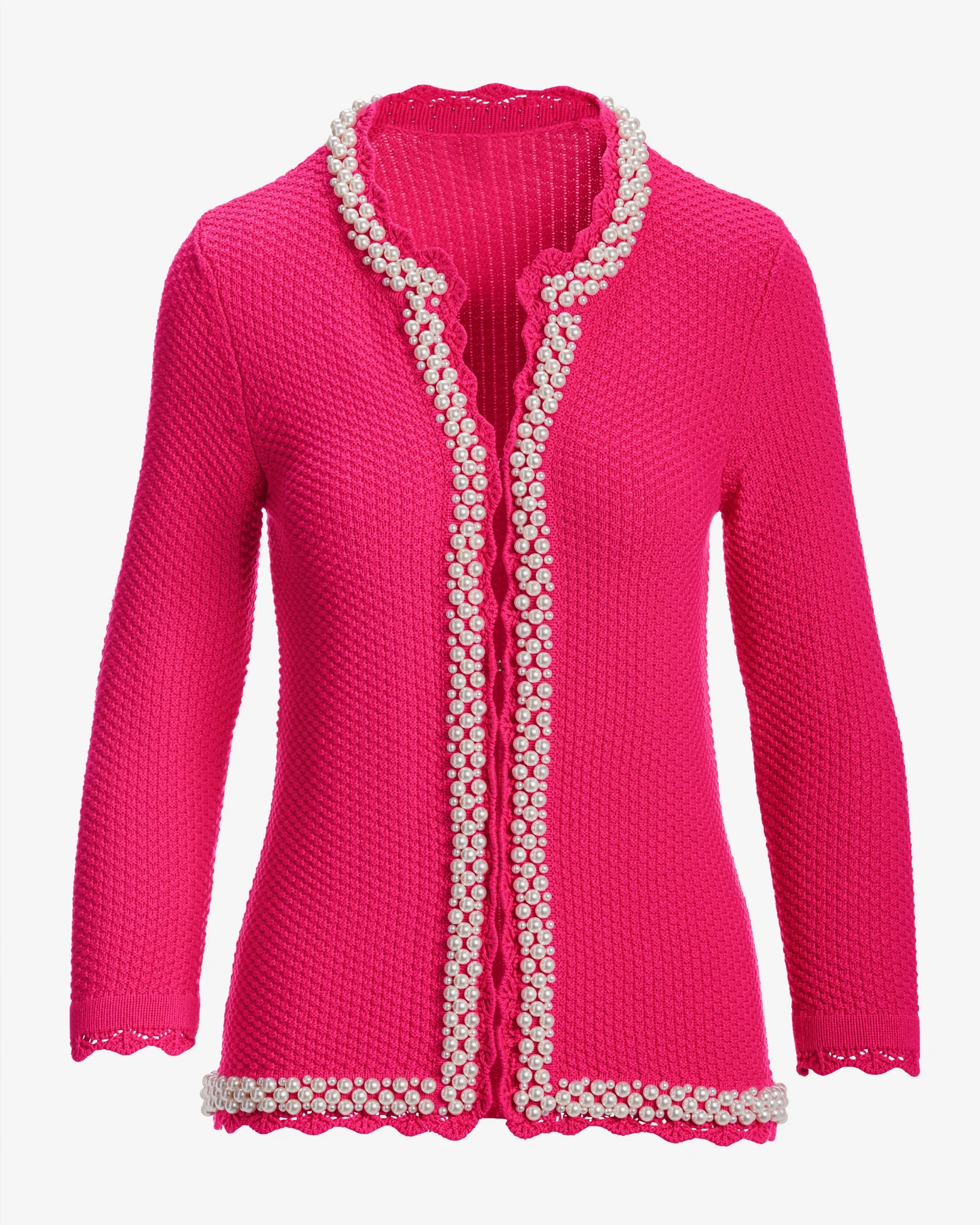 Pearl Trim Textured Cardigan Blossom - Mycitystee