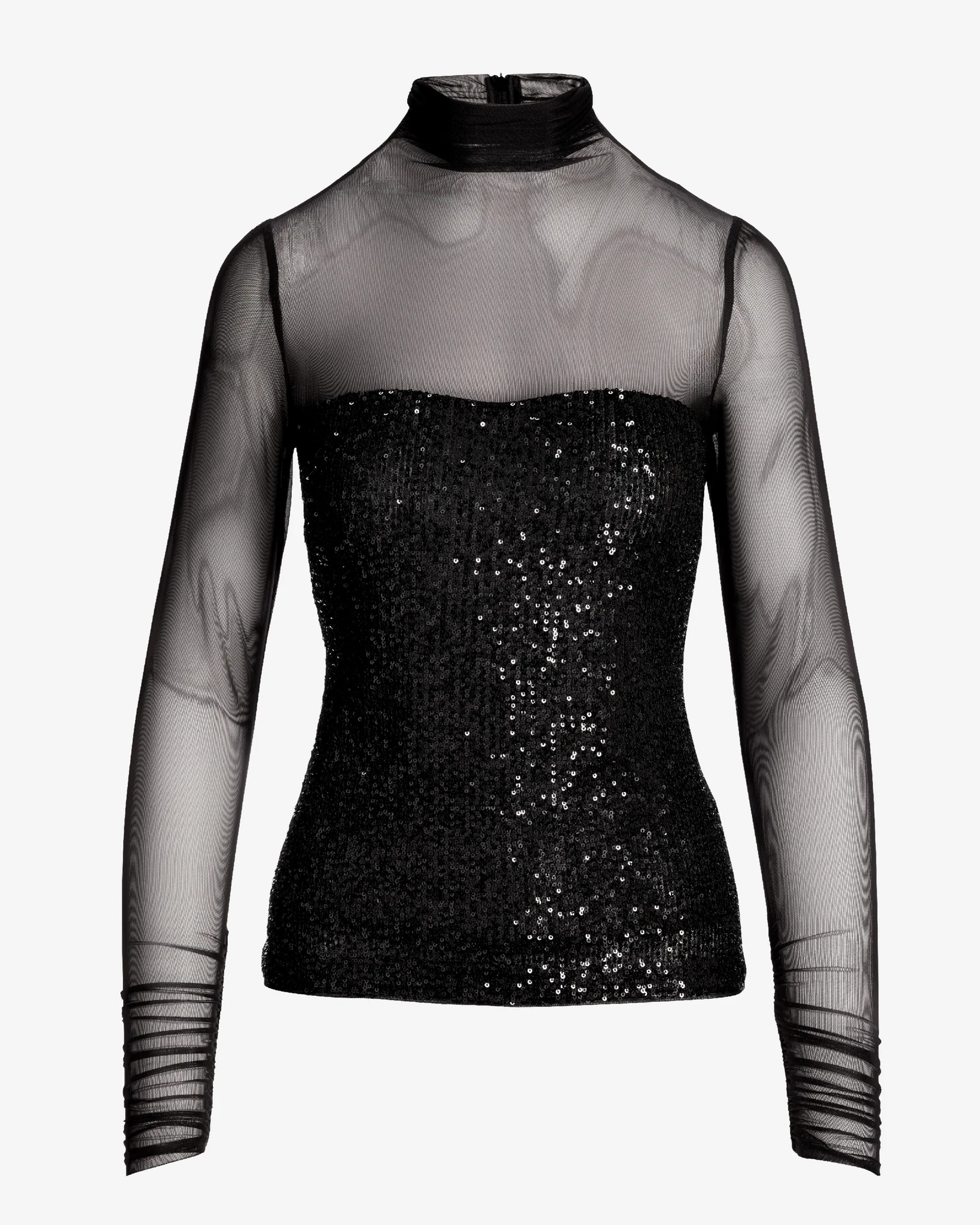 Sequin Sheer Top Black - Mycitystee