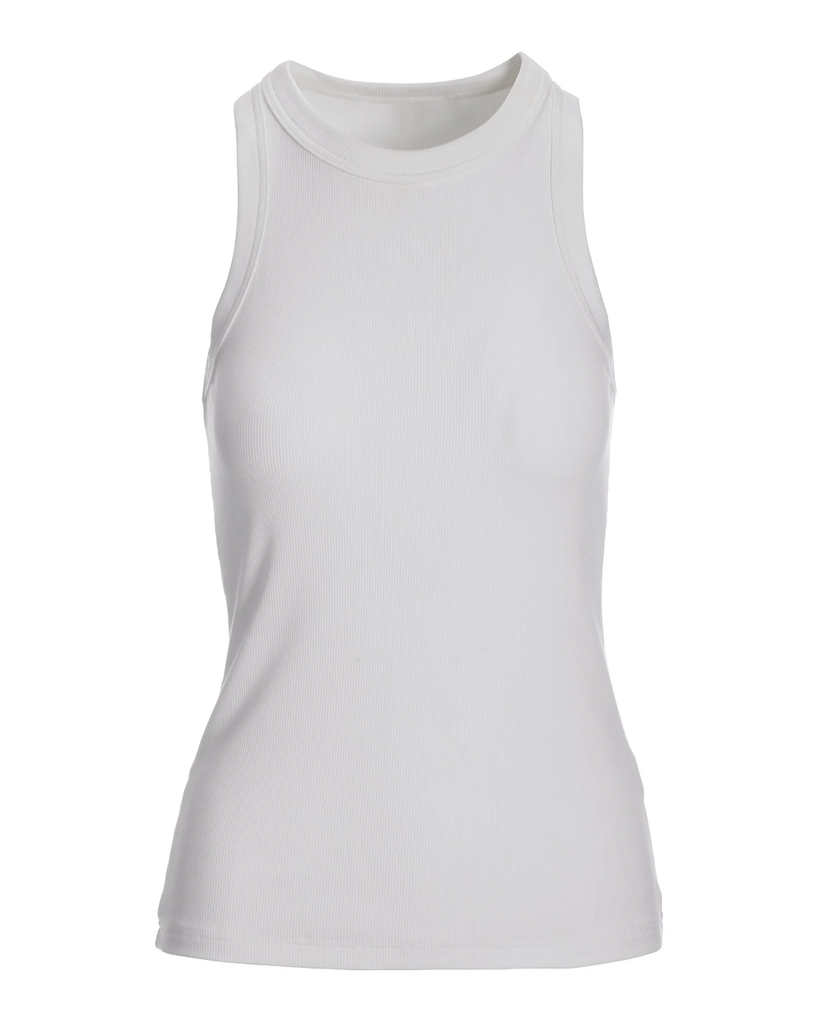 So Essential Ribbed High Neck Top Pure White - Mycitystee