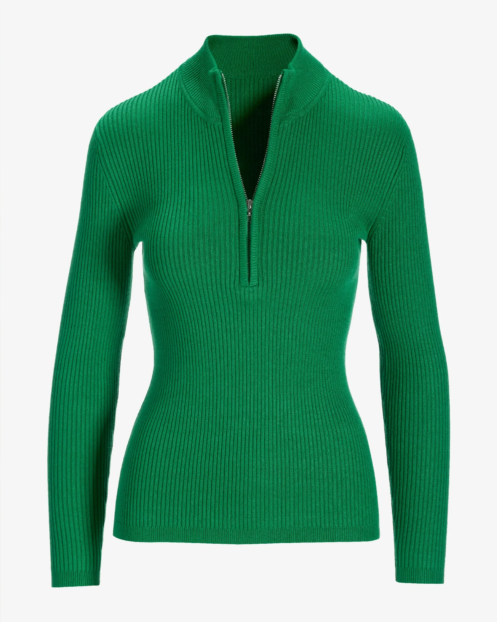 Ribbed Half Zip Up Sweater Monaco Green - Mycitystee