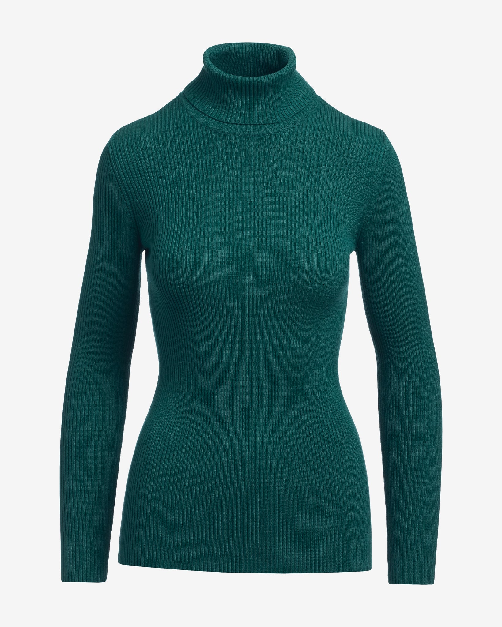 Ribbed Turtleneck Sweater Evergreen - Mycitystee