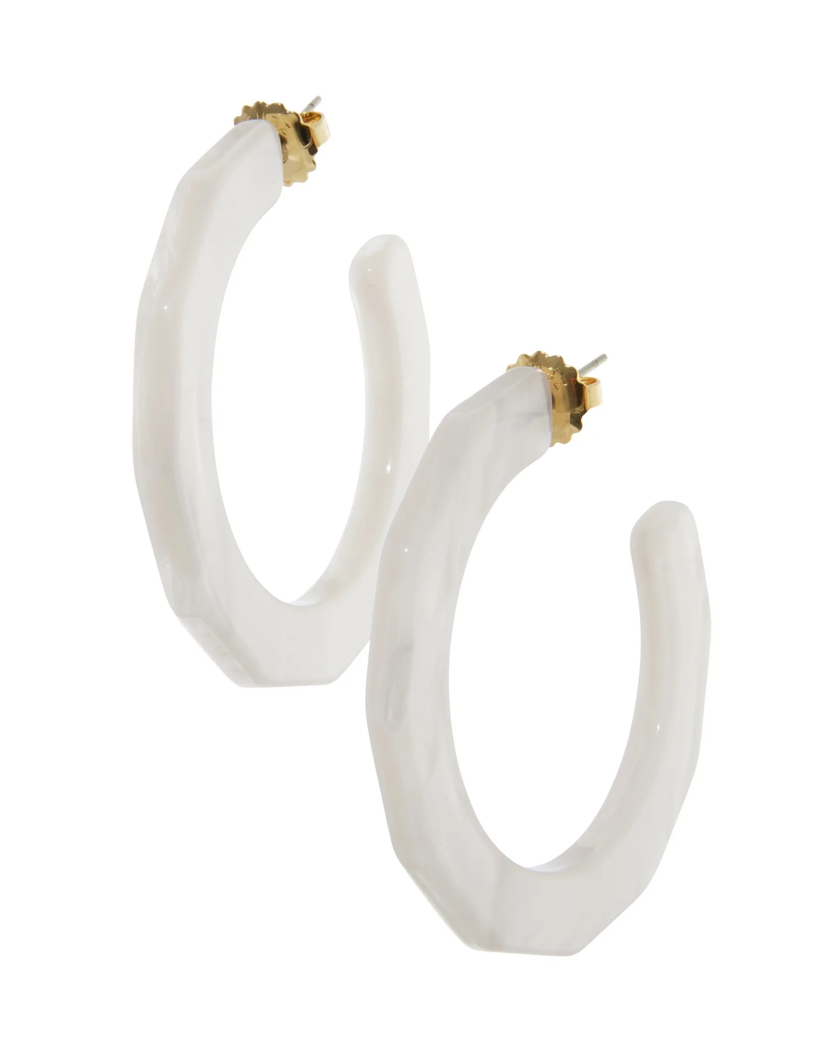 Glistening Resin Textured Hoop Earring White - Mycitystee
