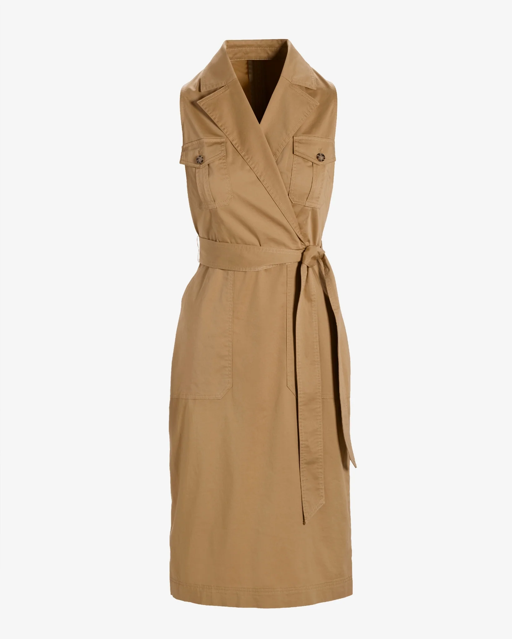 Collared Utility Midi Dress Iced Coffee - Mycitystee