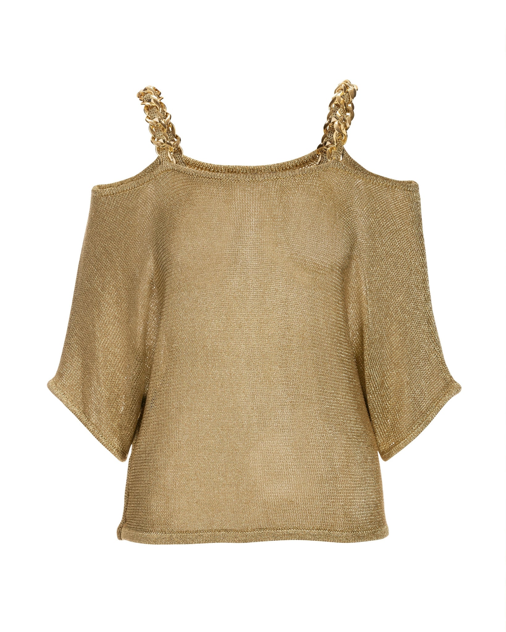 Metallic Chain Strap Poncho Gold - Mycitystee
