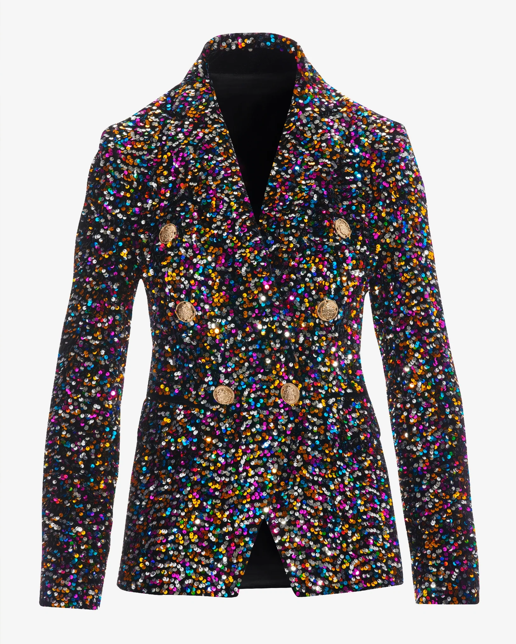 Sequin Double Breasted Blazer Multi - Mycitystee