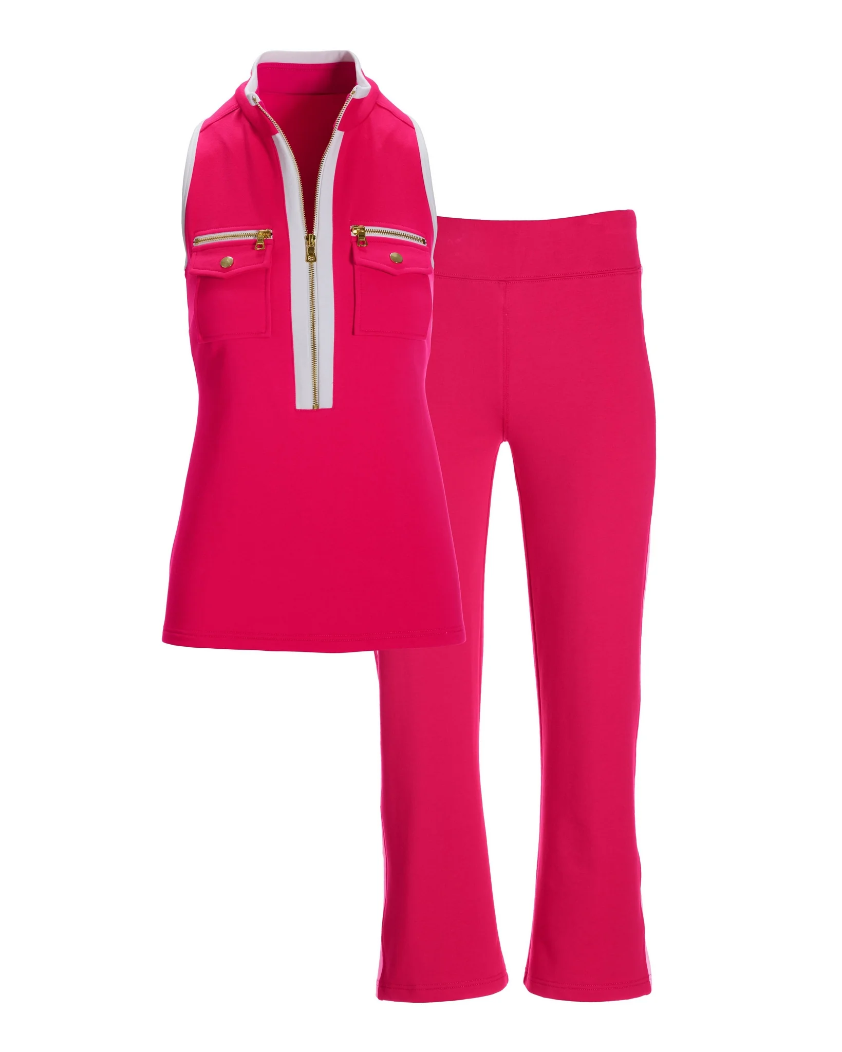 Sleeveless Chic Zippered Coordinates Set Azalea - Mycitystee