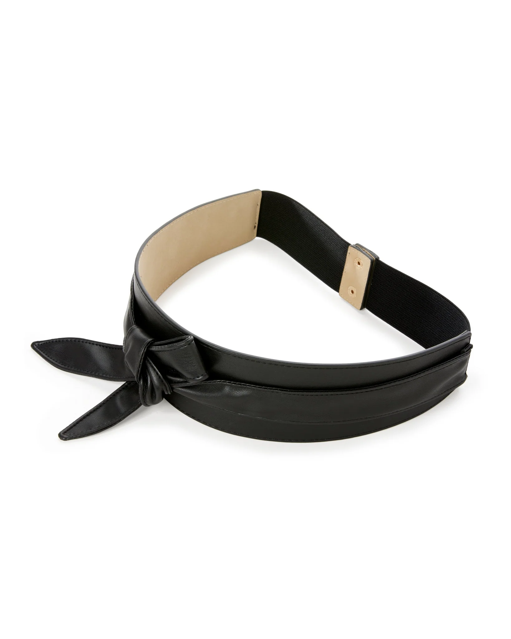 Faux Wrap Elastic Waist Belt Black - Mycitystee