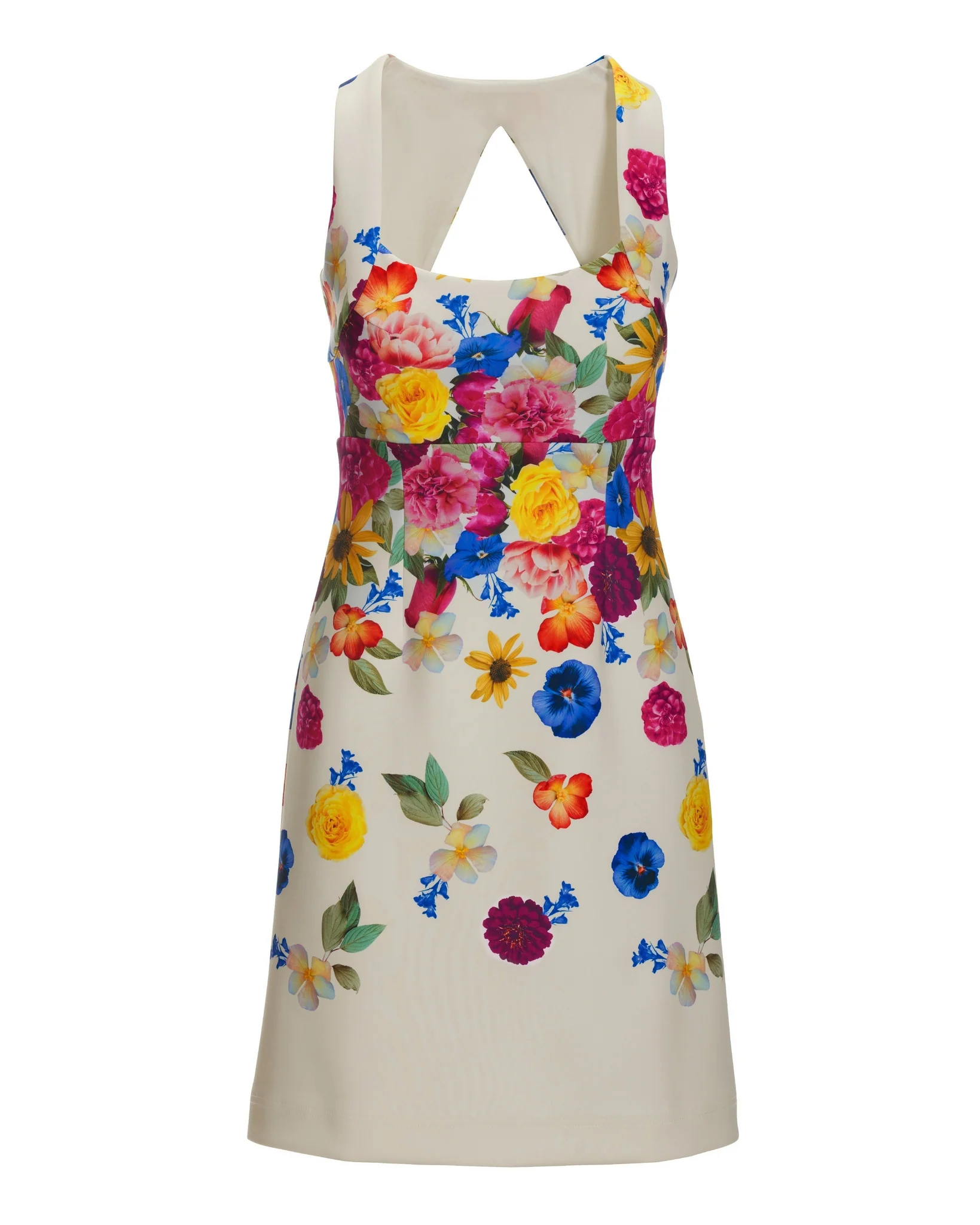 Garden Of Eve Placed-Print Square-Neck Scuba Sheath Dress Multi - Mycitystee