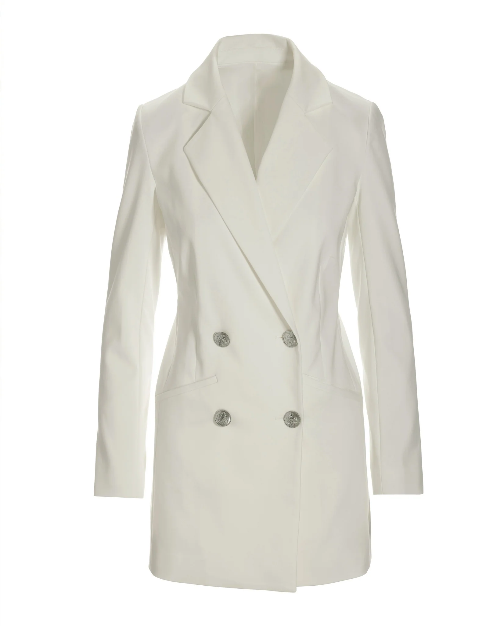 Modern Long Tailored Blazer Ivory - Mycitystee