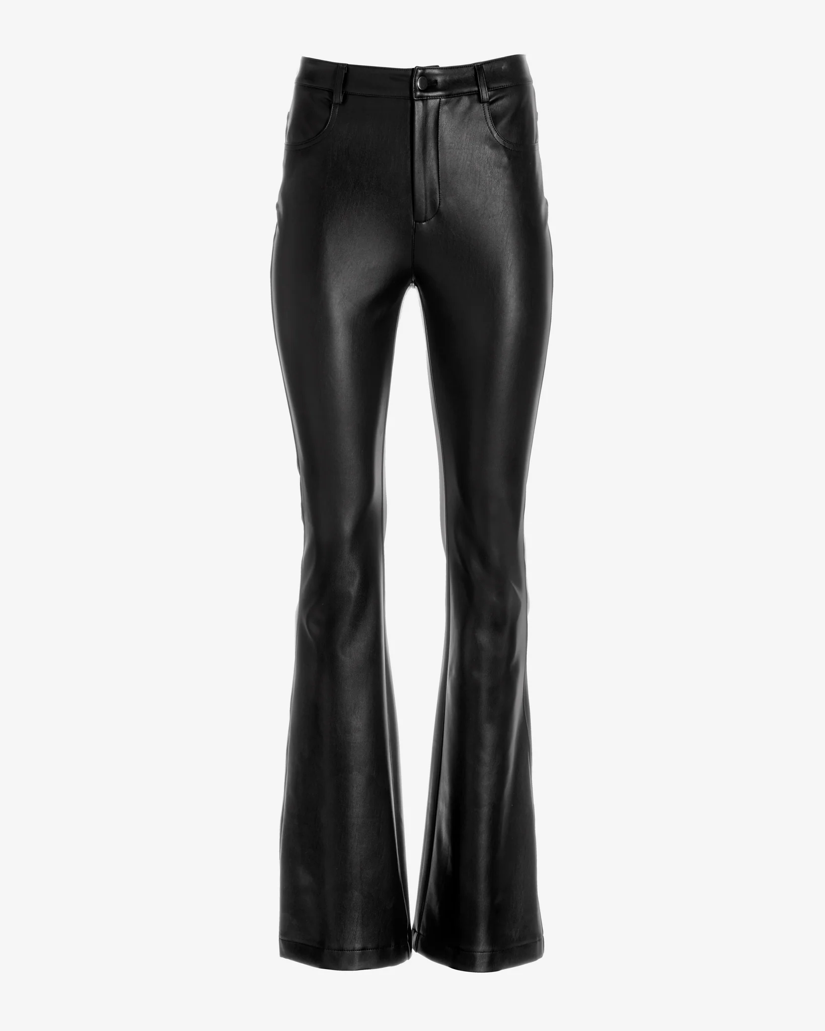 Monterey Faux Leather Five Pocket Bootcut Pant Black - Mycitystee