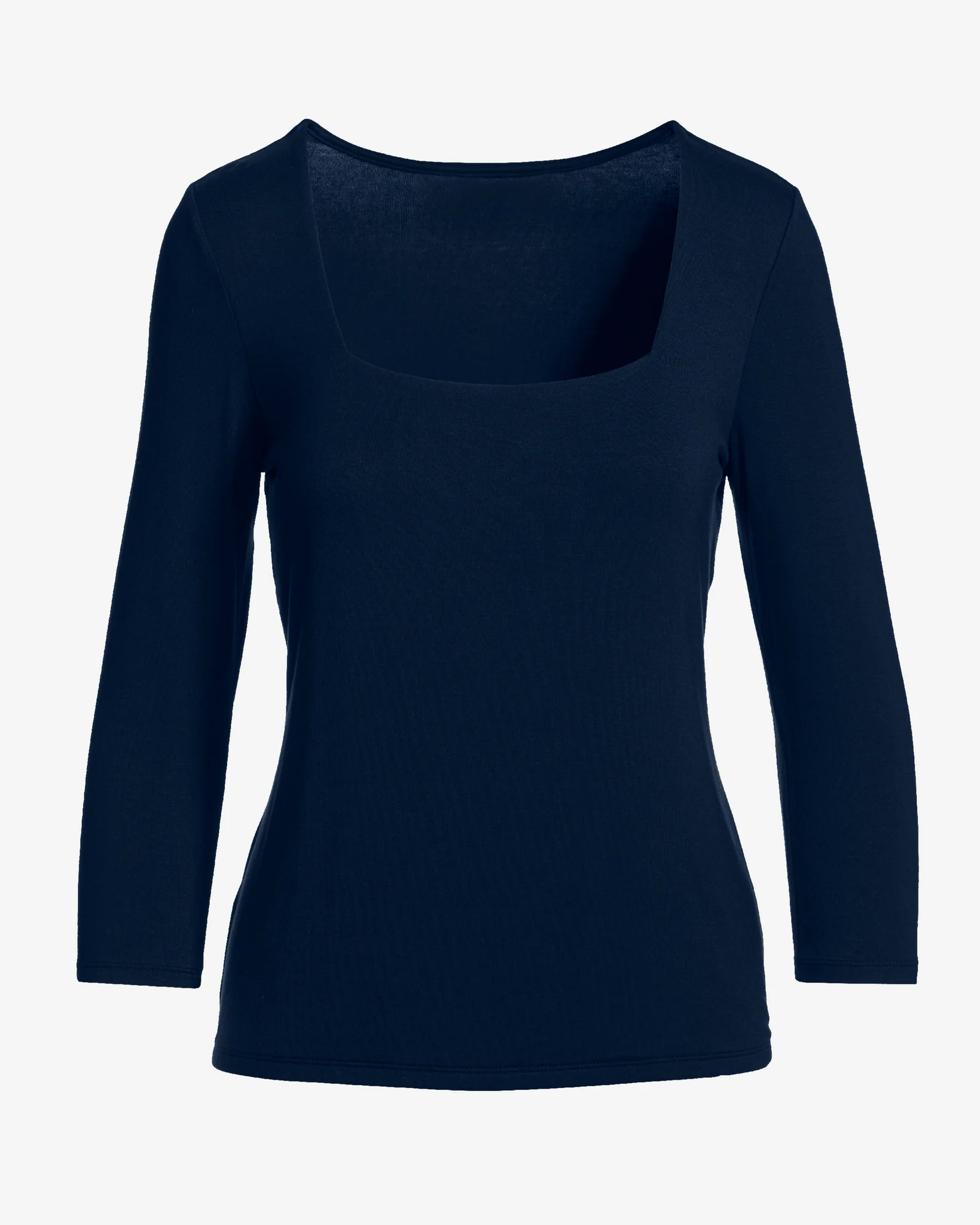 So Effortless Square Neck Three Quarter Sleeve Top Navy - Mycitystee