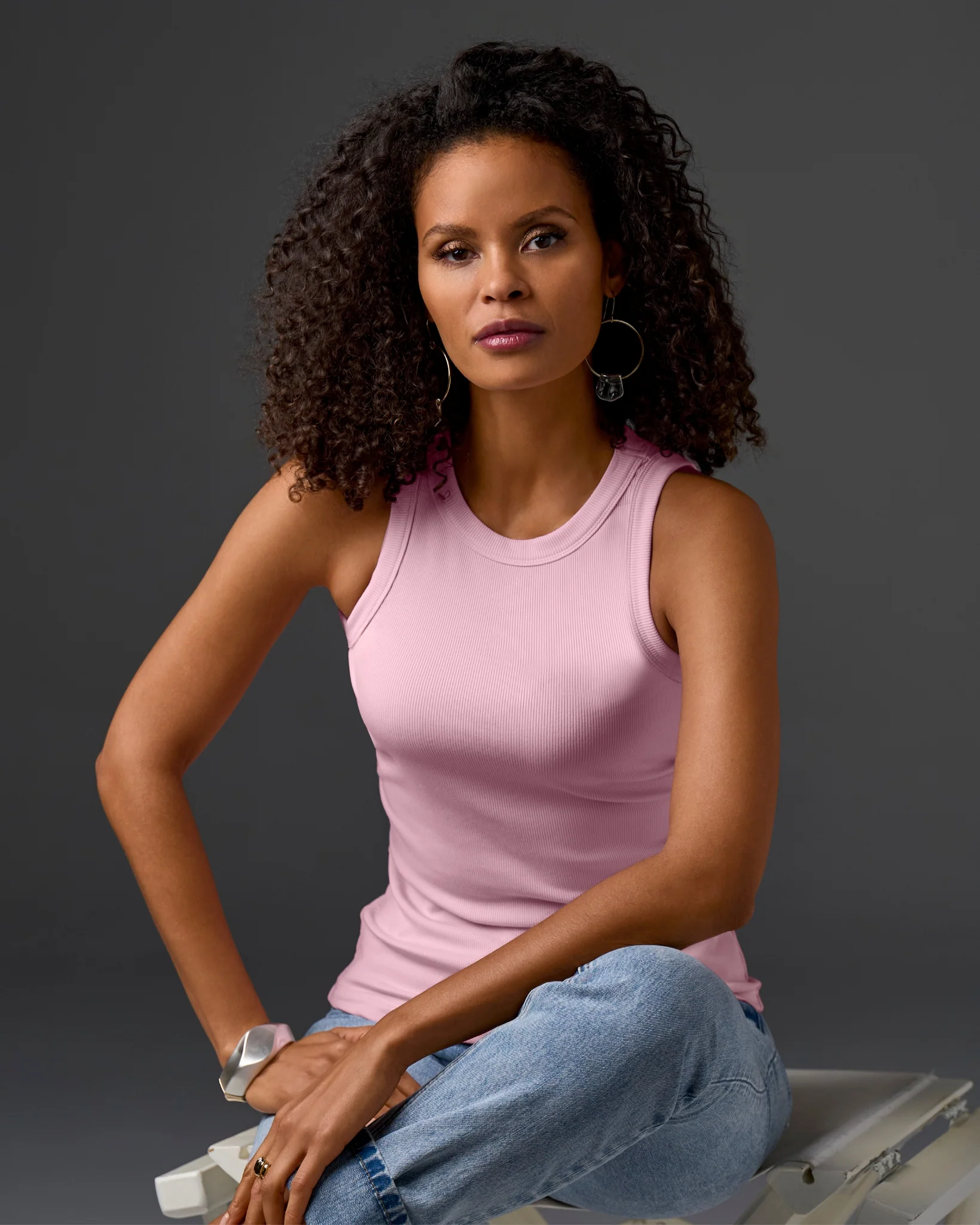 So Essential Ribbed High Neck Top Roseate - Mycitystee