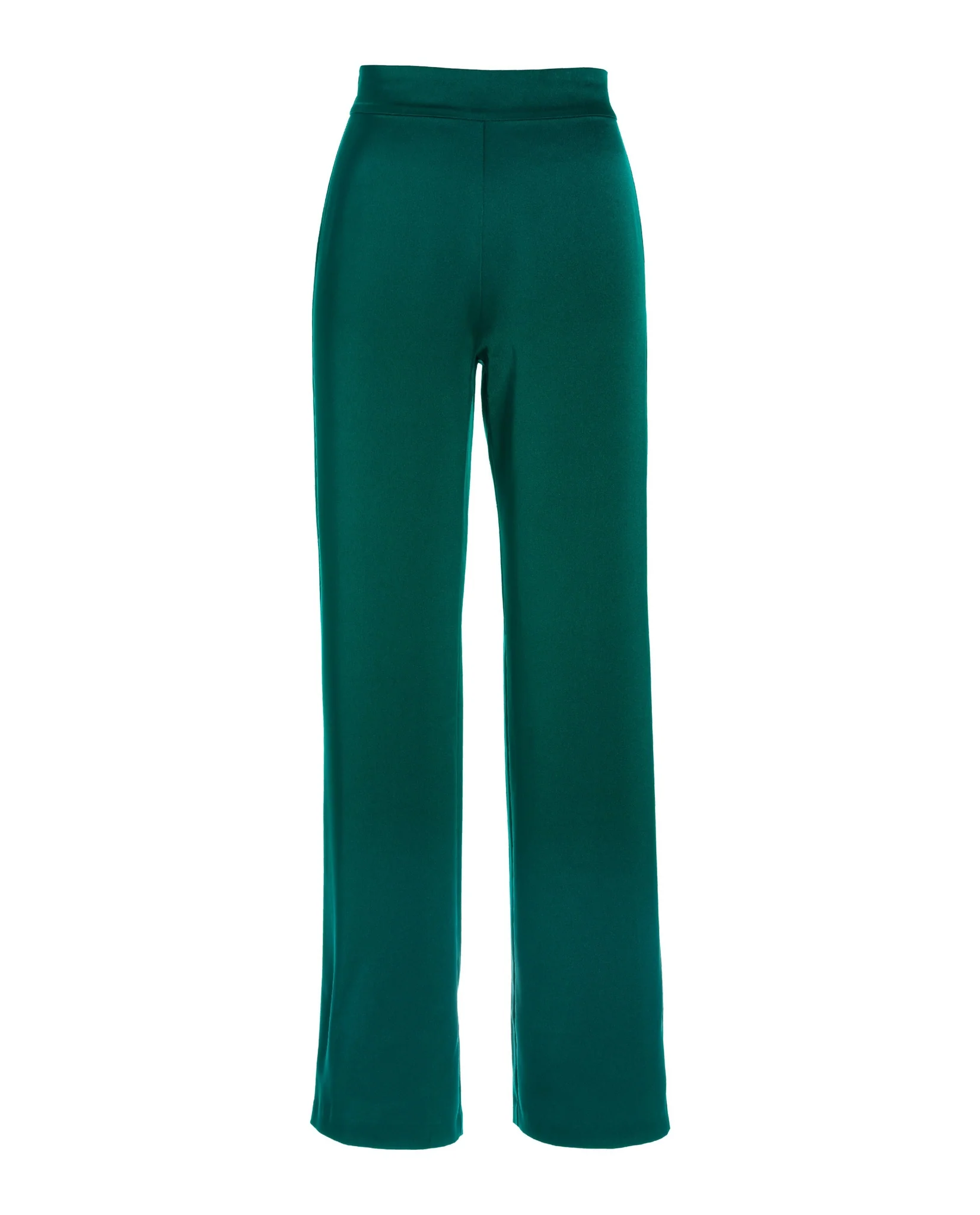 Malibu Satin Wide Leg Trouser Pant Deep Emerald - Mycitystee