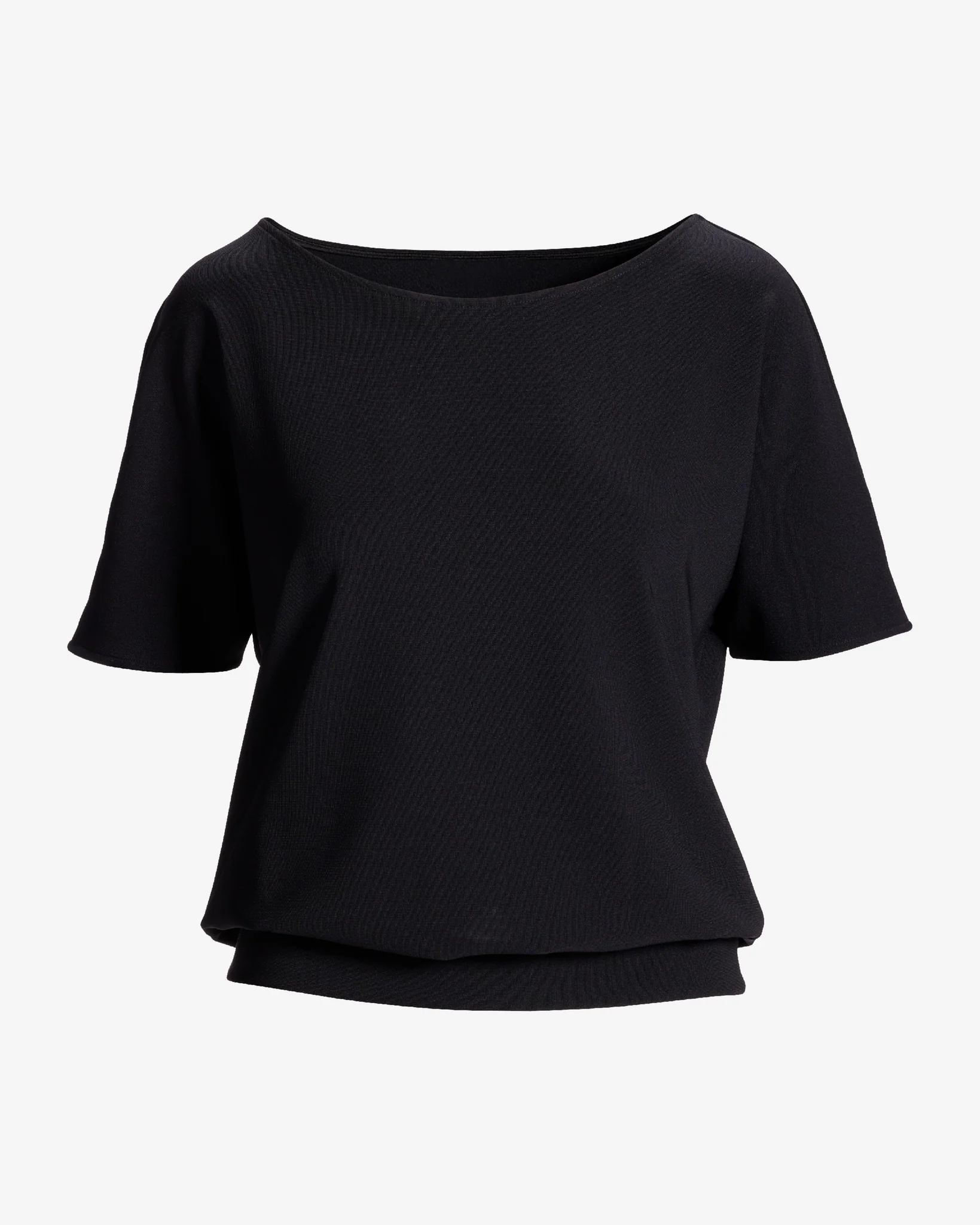 Beyond Travel Short Sleeve Slouchy Top Jet Black - Mycitystee