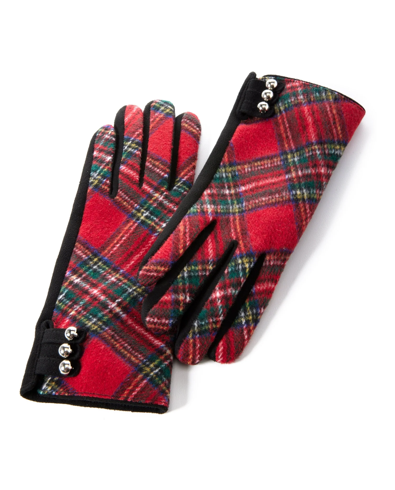 Plaid Winter Gloves Red Multi - Mycitystee
