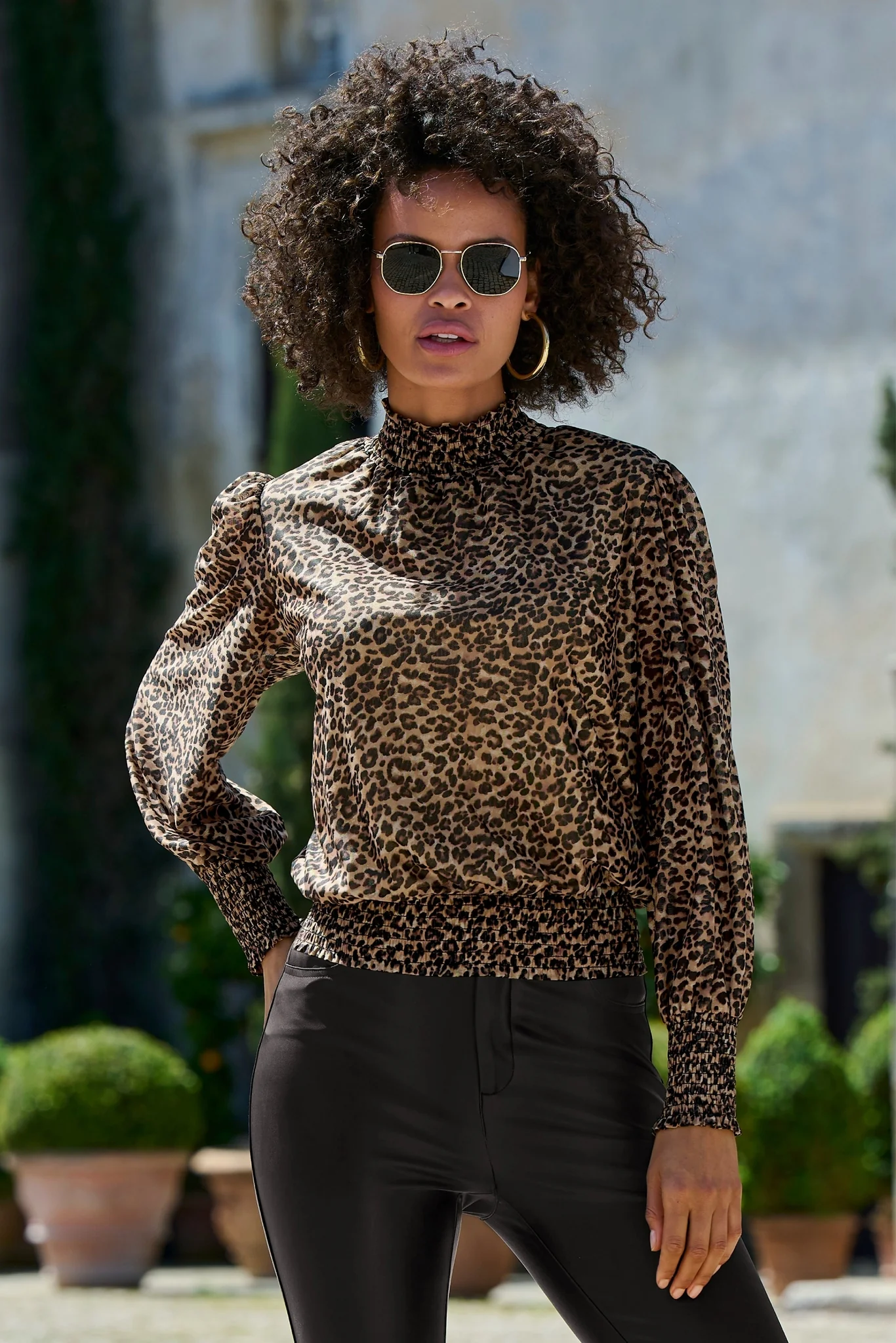 Leopard Mesh Turtleneck Multi - Mycitystee
