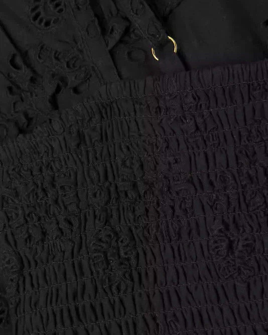 Hannah Dress In Black Eyelet - Mycitystee