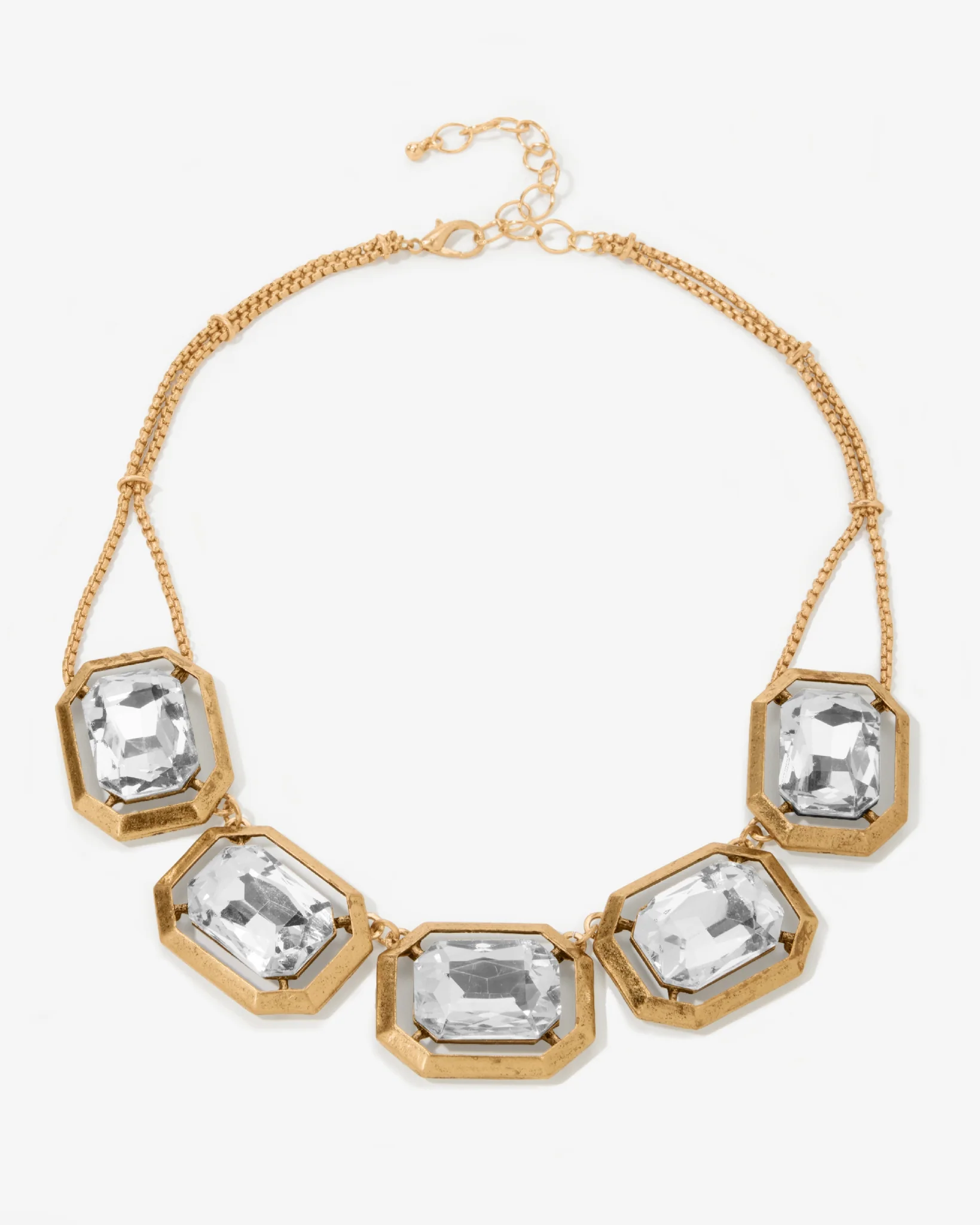 Gem Gold Necklace Brass/Gold - Mycitystee