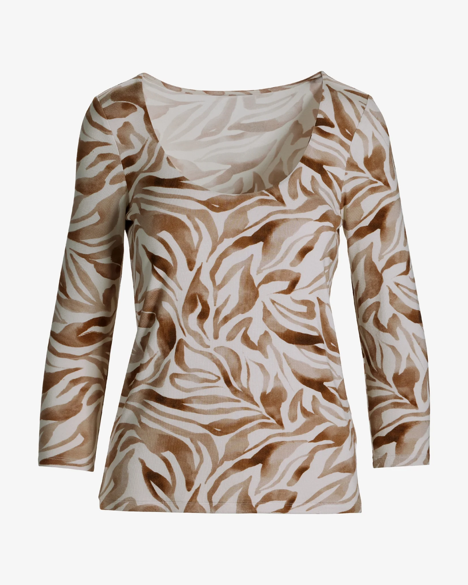 So Effortless Print Scoop Neck Knit Top Watercolor Zebra - Mycitystee