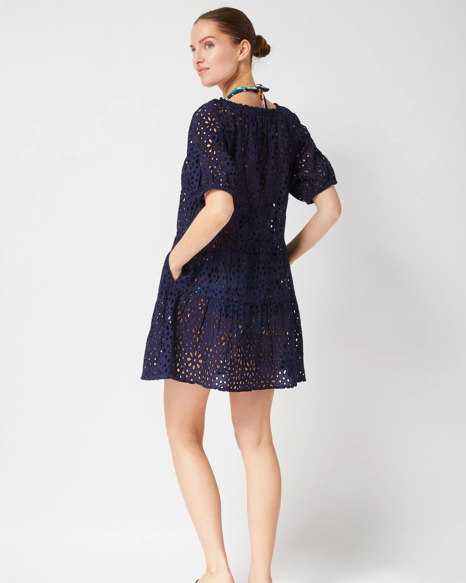 Kelly Dress Navy Seaside Eyelet - Mycitystee
