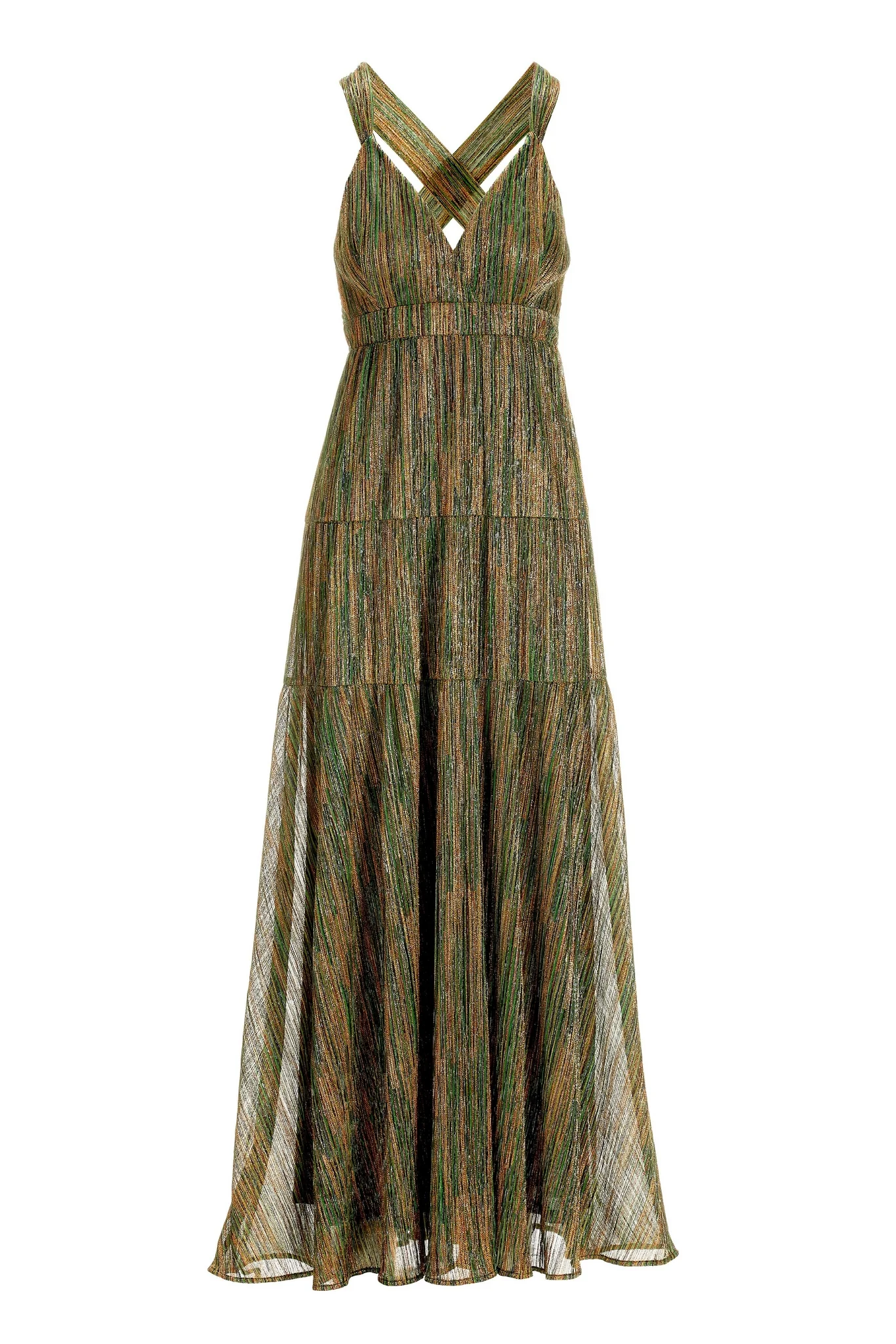 Sleeveless Multi Color Metallic Dress Multi - Mycitystee