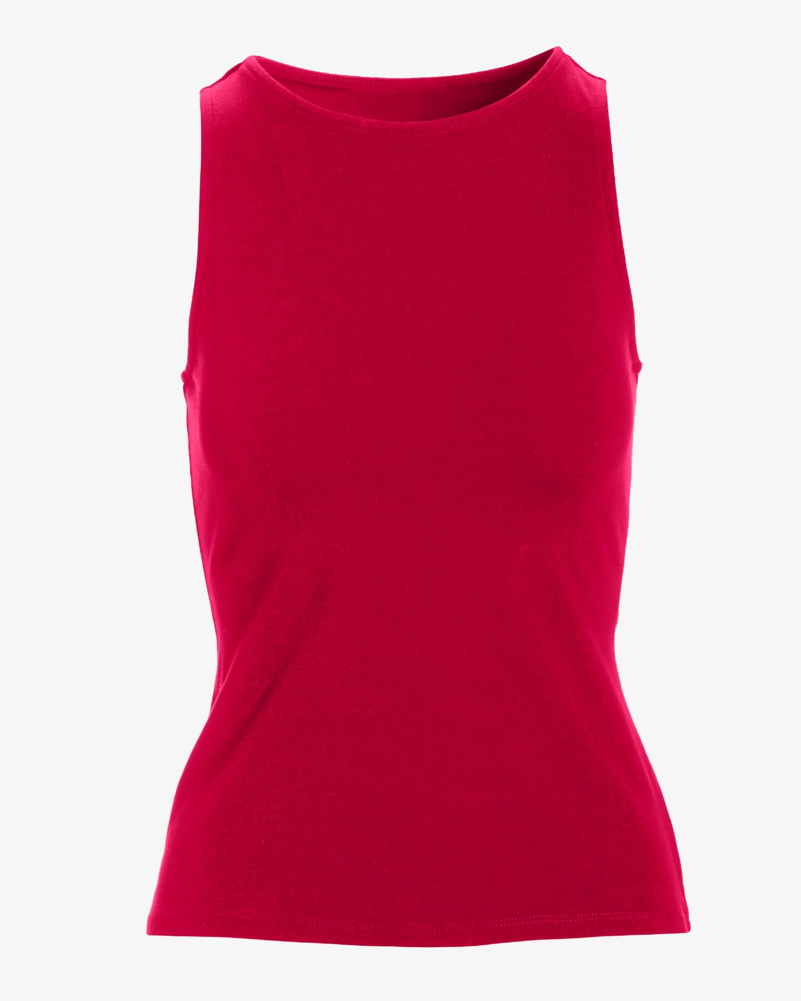 So Sexy High Neck Tank Knit Top True Red - Mycitystee