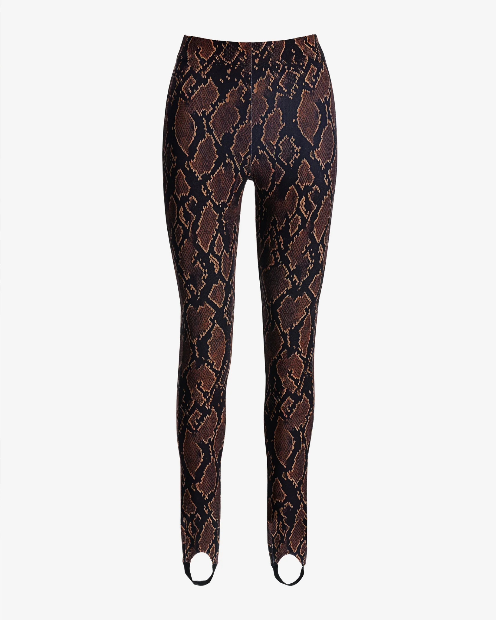 Aspen Spotted Snake Print Ponte Stirrup Legging Brown - Mycitystee