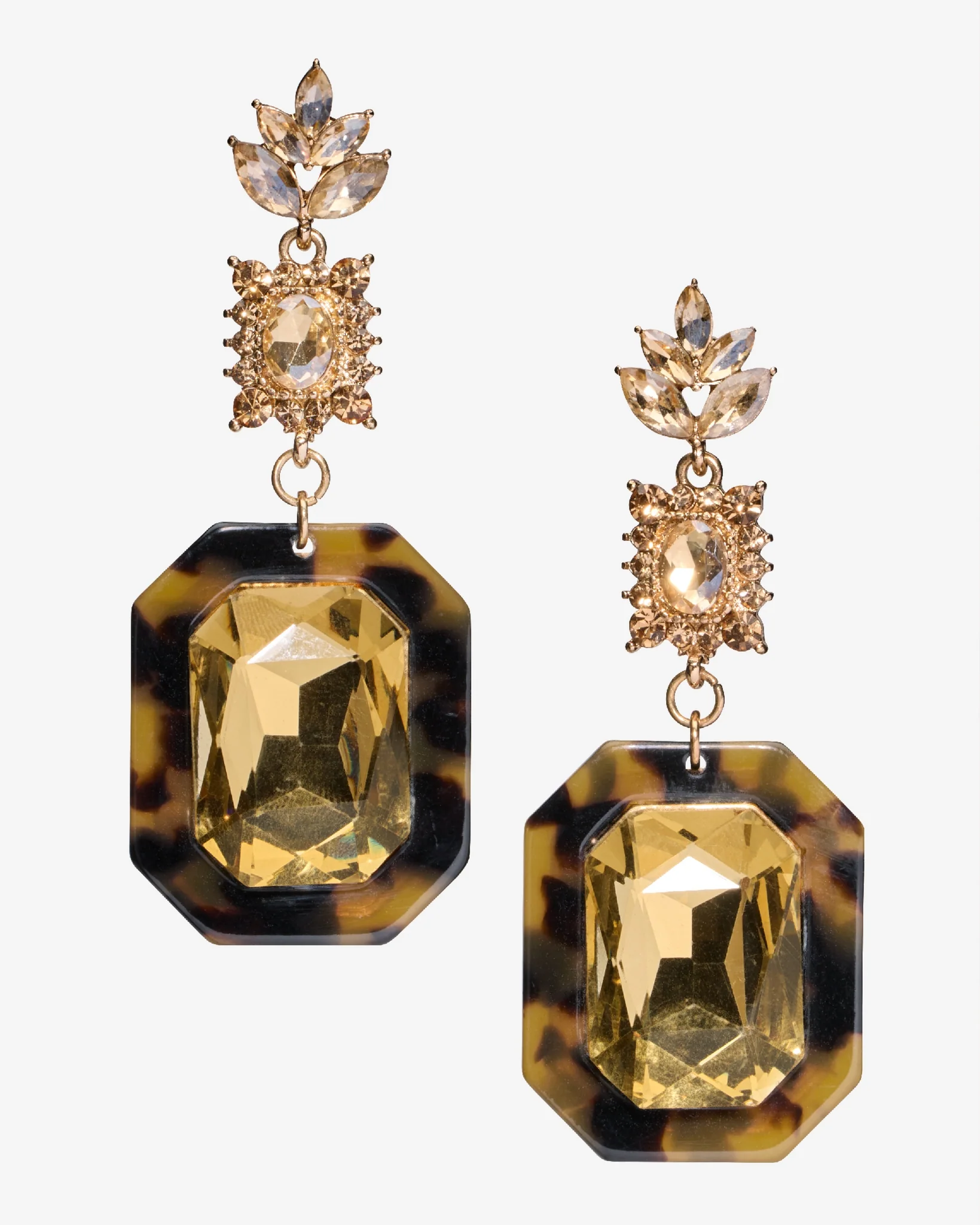 Tortoise Gem Drop Earring Brown - Mycitystee