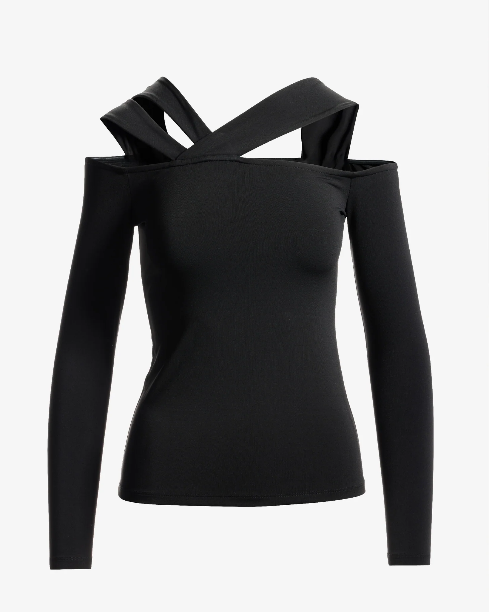 So Chic Strappy Cold Shoulder Top Proper Black - Mycitystee