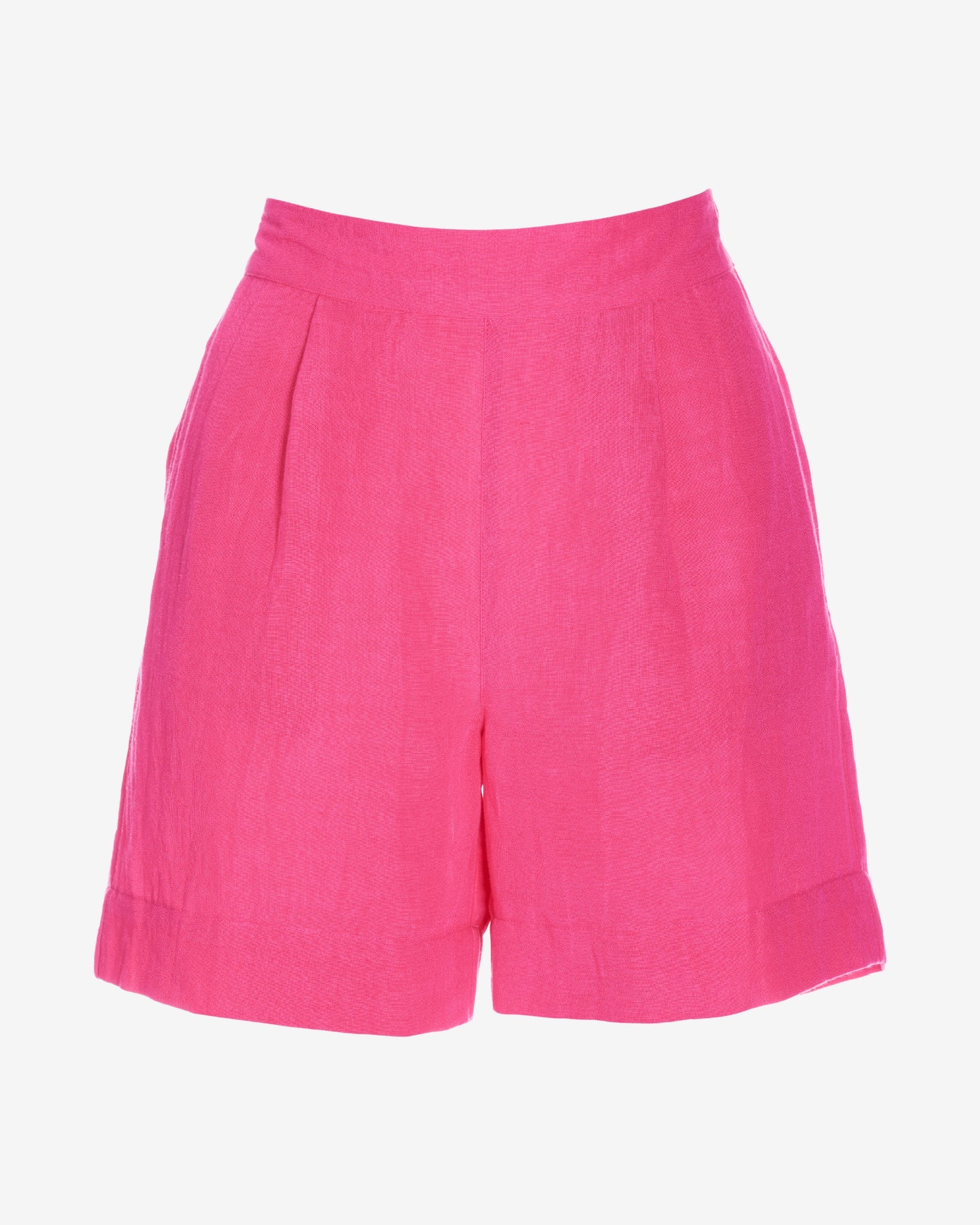 Effortless Pull-On Linen Short Shocking Pink - Mycitystee