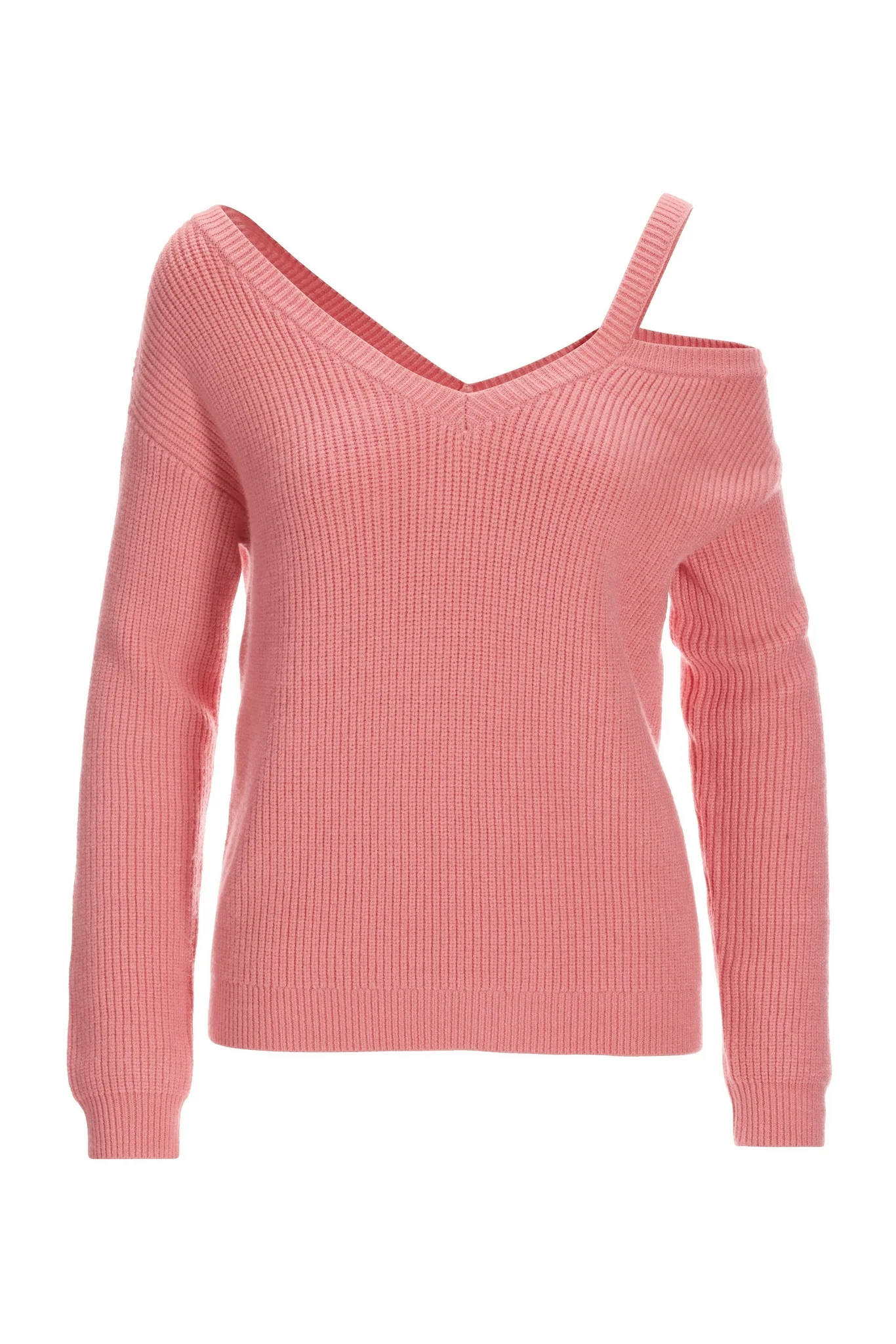 Cut Out One Shoulder Shaker Sweater Pink Icing - Mycitystee