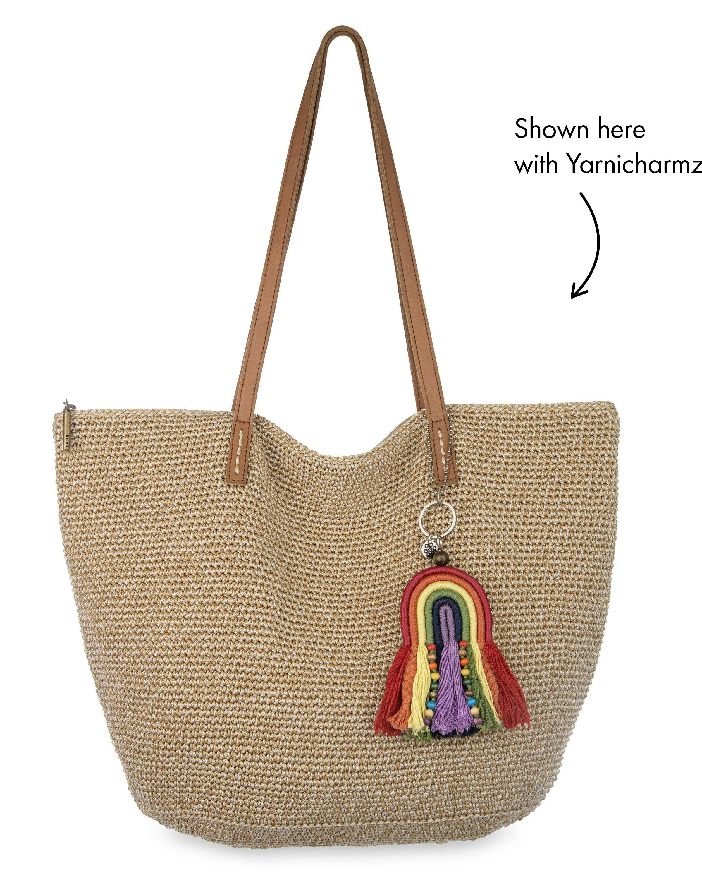 Faye Large Tote - Hand Crochet - Bamboo Static - Mycitystee