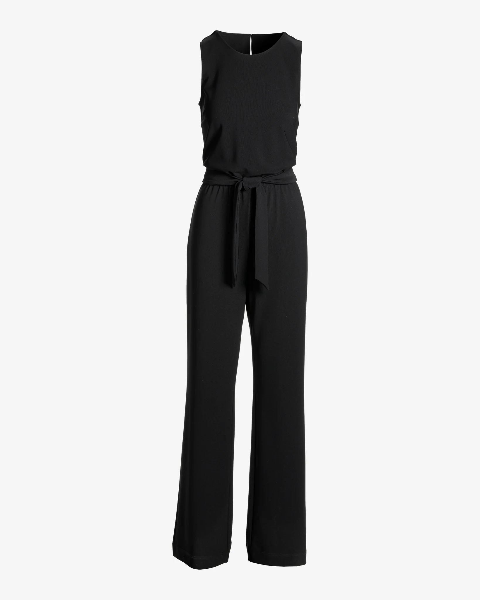 Beyond Travel Tie Waist Jumpsuit Jet Black - Mycitystee