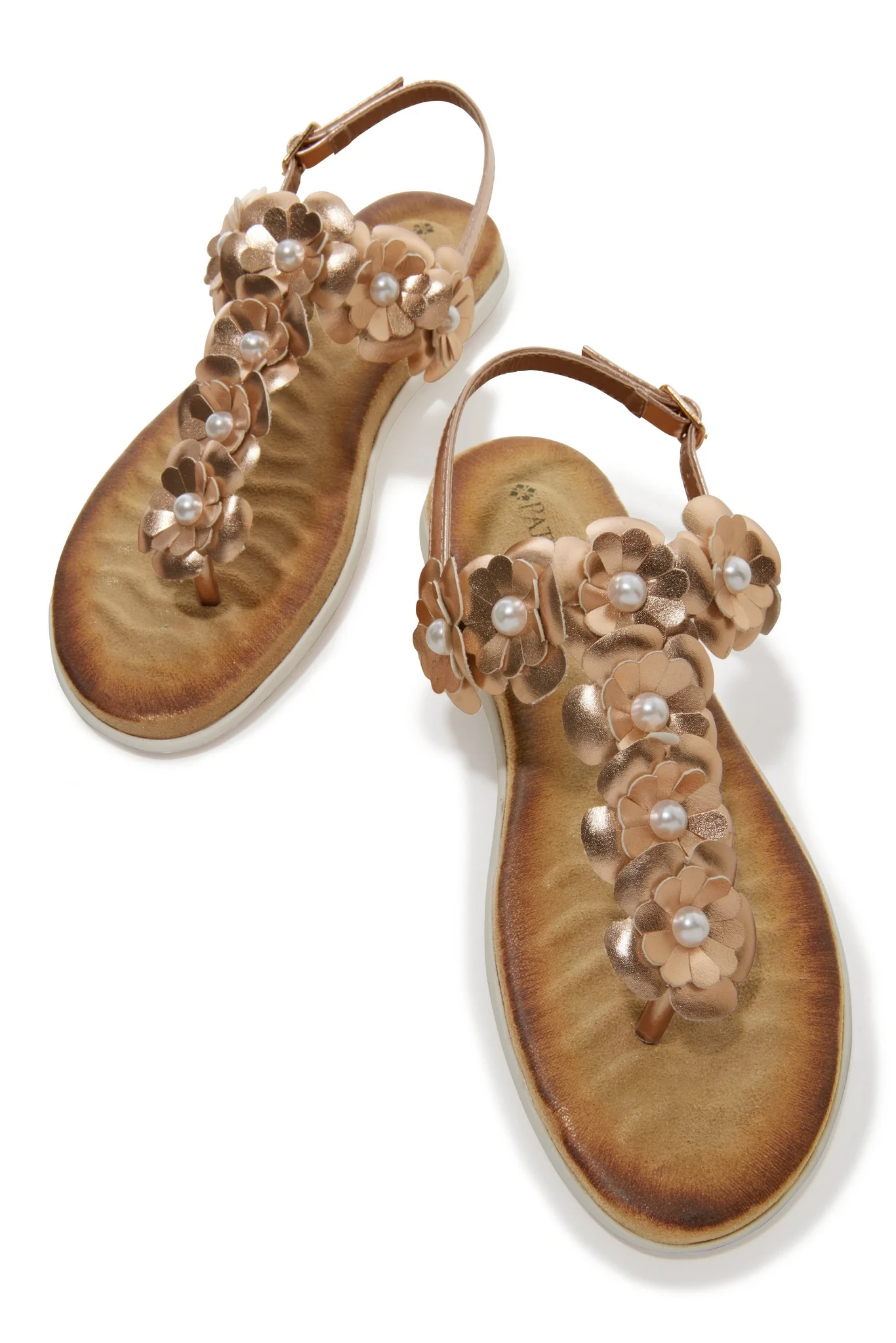 Floral Backstrap Sandal Champagne - Mycitystee