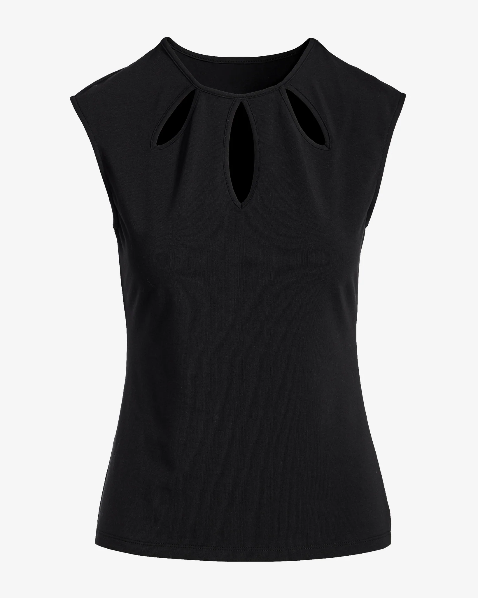So Sexy Teardrop Cut Out Top Proper Black - Mycitystee