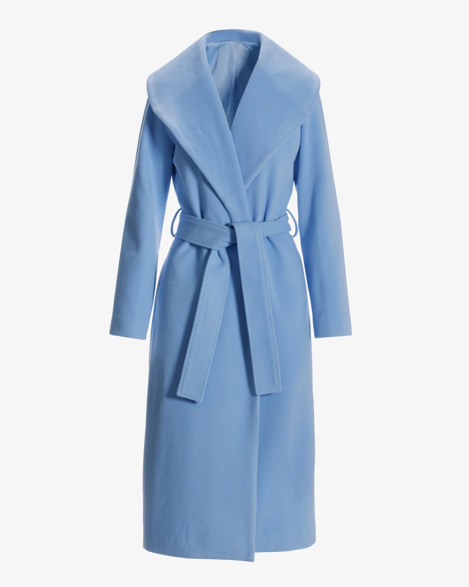 Shawl Collar Tie Waist Coat Clear Blue Sky - Mycitystee