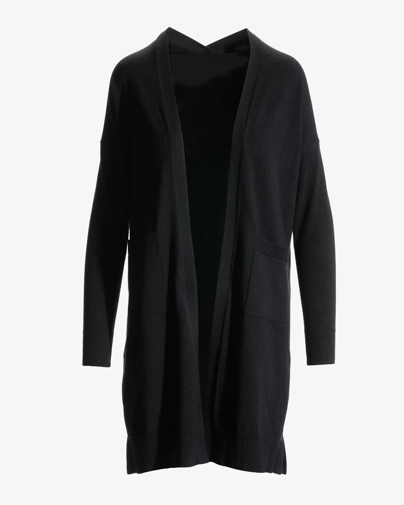 Lightweight Long Effortless Cardigan Black - Mycitystee