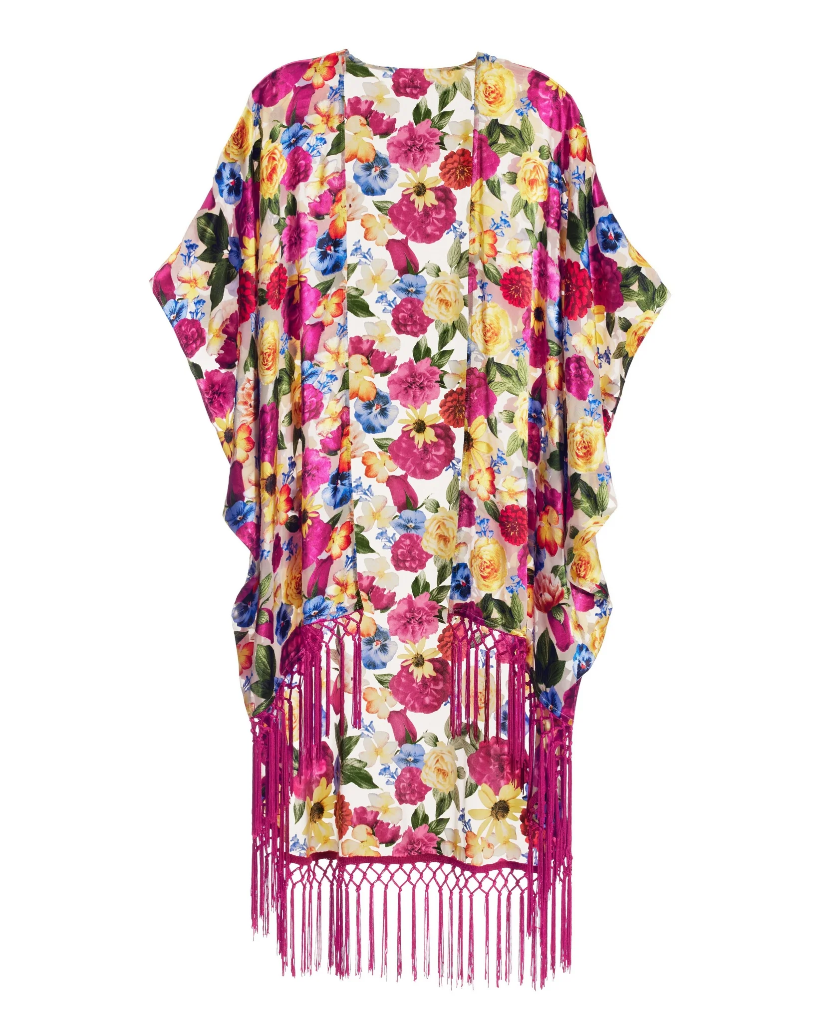 Novelty Fringe Kimono Jacket Multi - Mycitystee