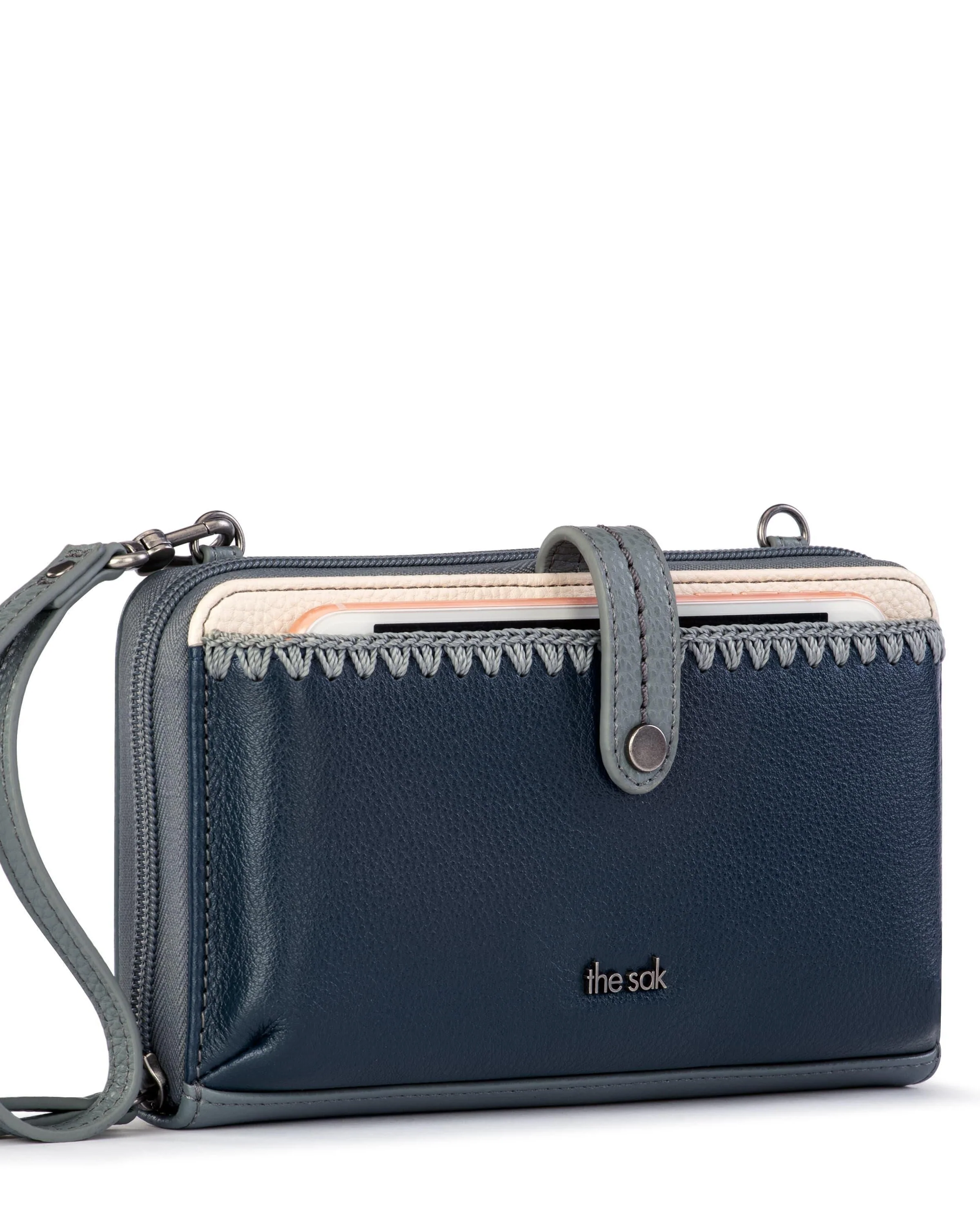 Iris Smartphone Wallet - Leather - Dusty Blue Block - Mycitystee