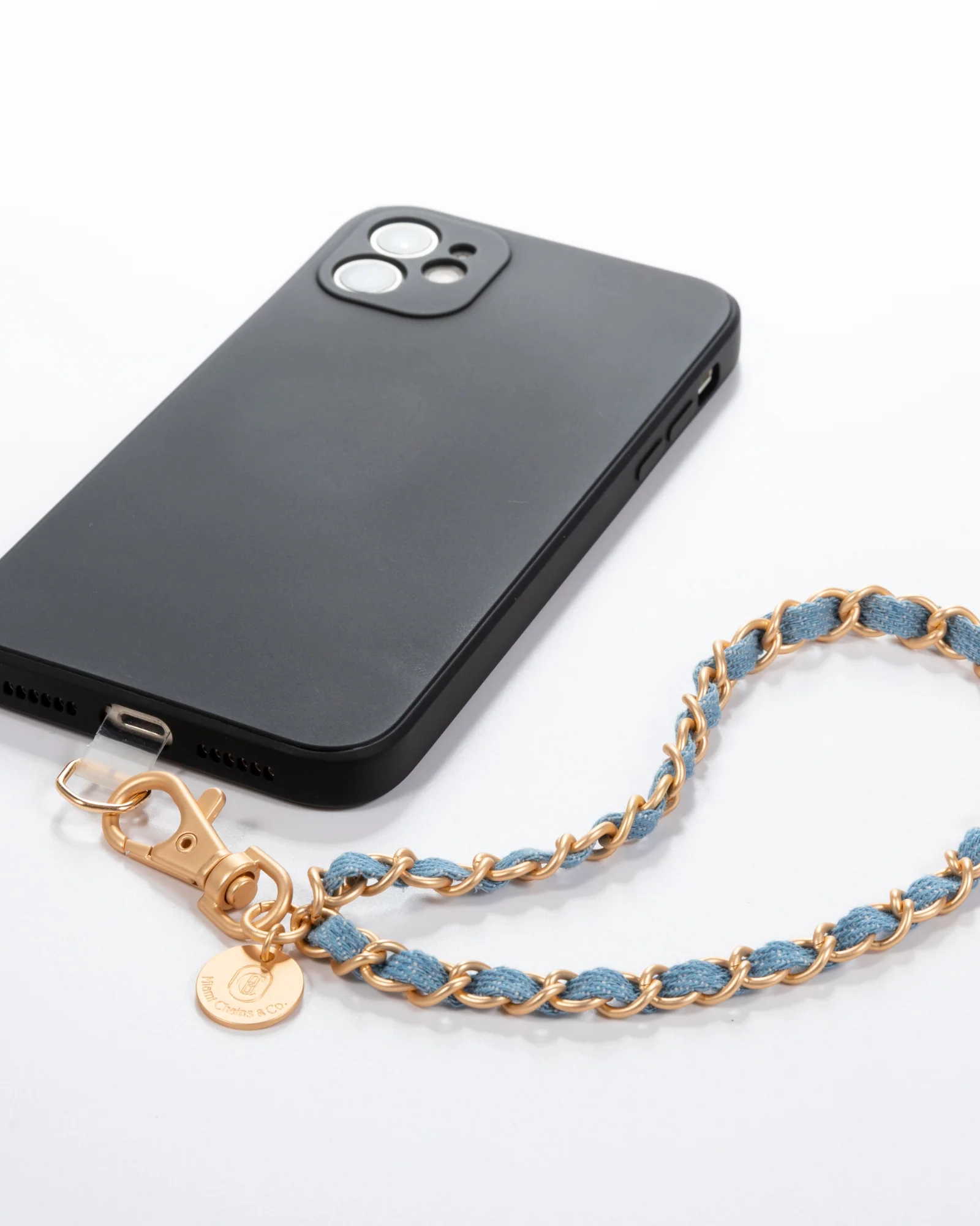 Denim Dream x Matte Gold Phone Wristlet - Mycitystee