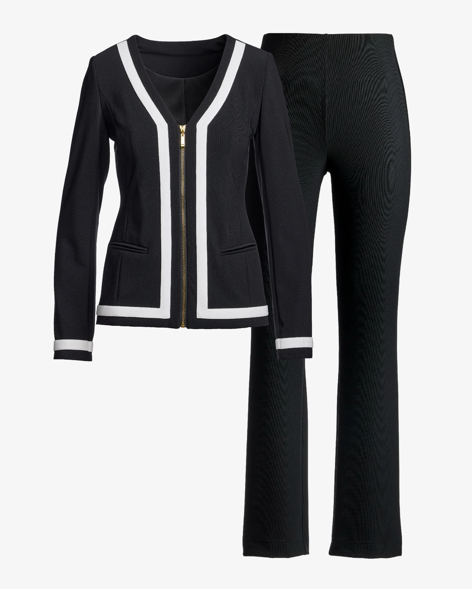 Beyond Travel Classic Colorblock Coordinates Set Jet Black/Ivory Coast - Mycitystee