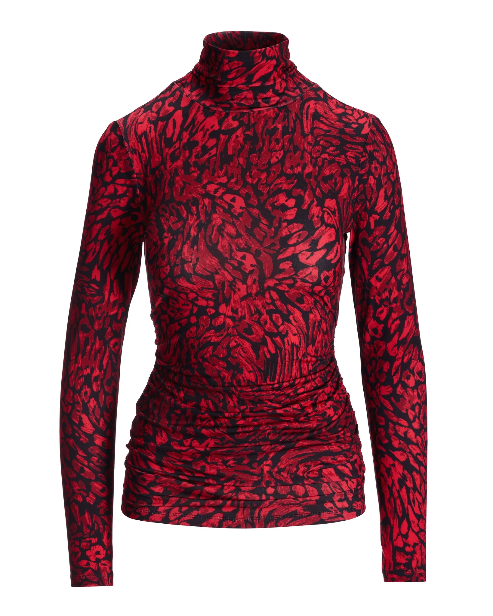 So Chic Crimson Cheetah Turtleneck Red - Mycitystee