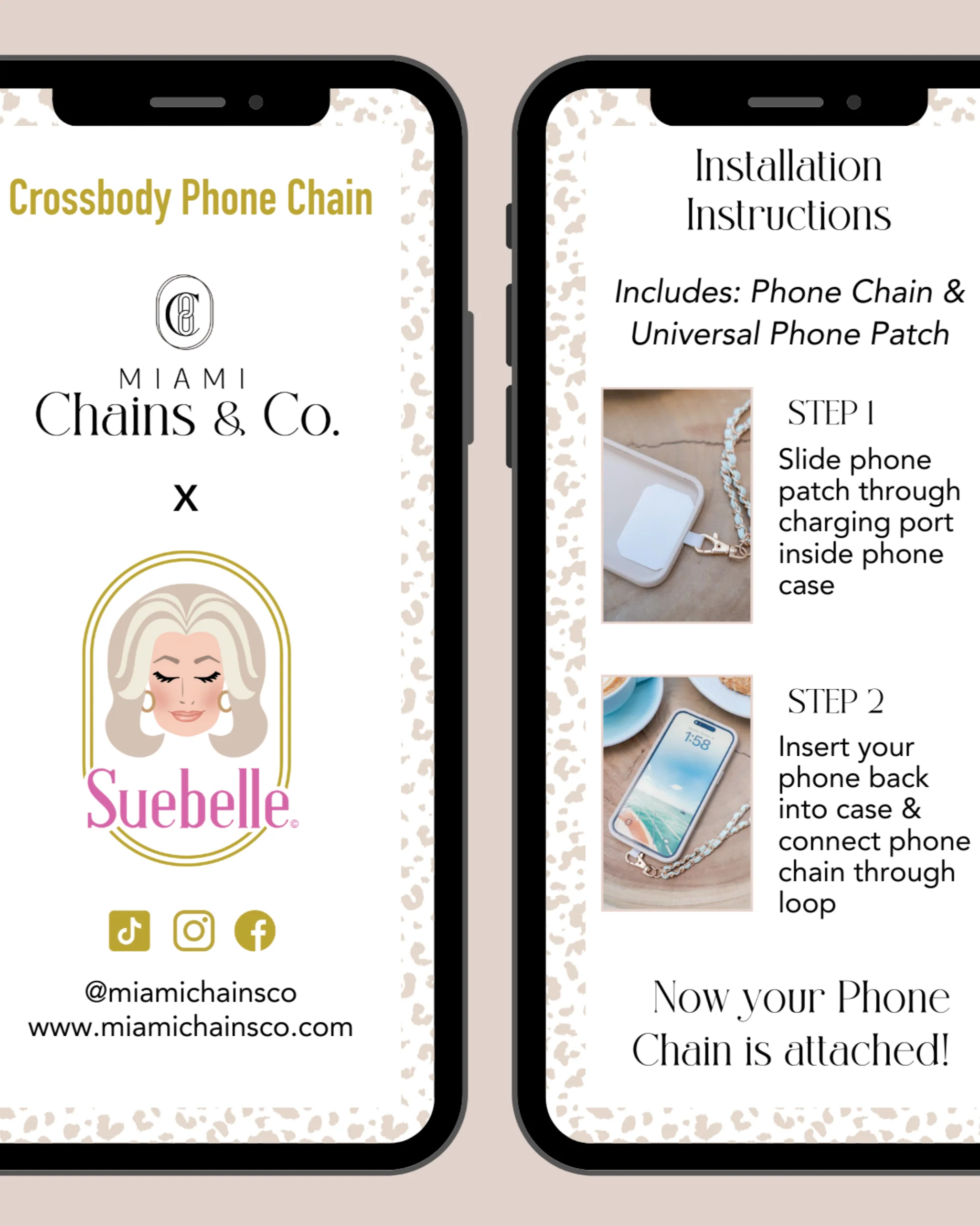 Denim Cheetah Crossbody Phone Chain - Mycitystee