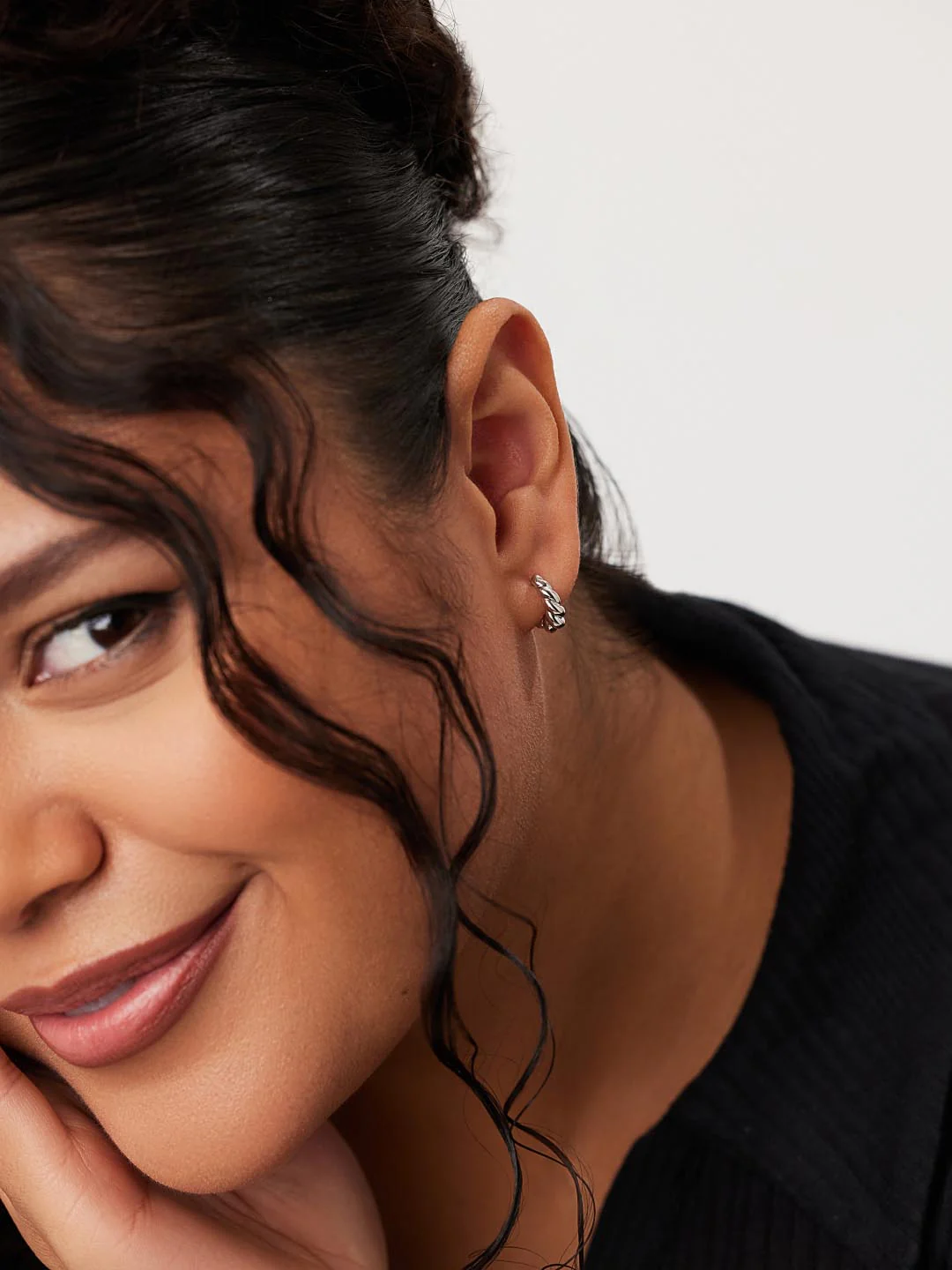 Twisted Hoop Earrings - Paris Mini Silver - Mycitystee