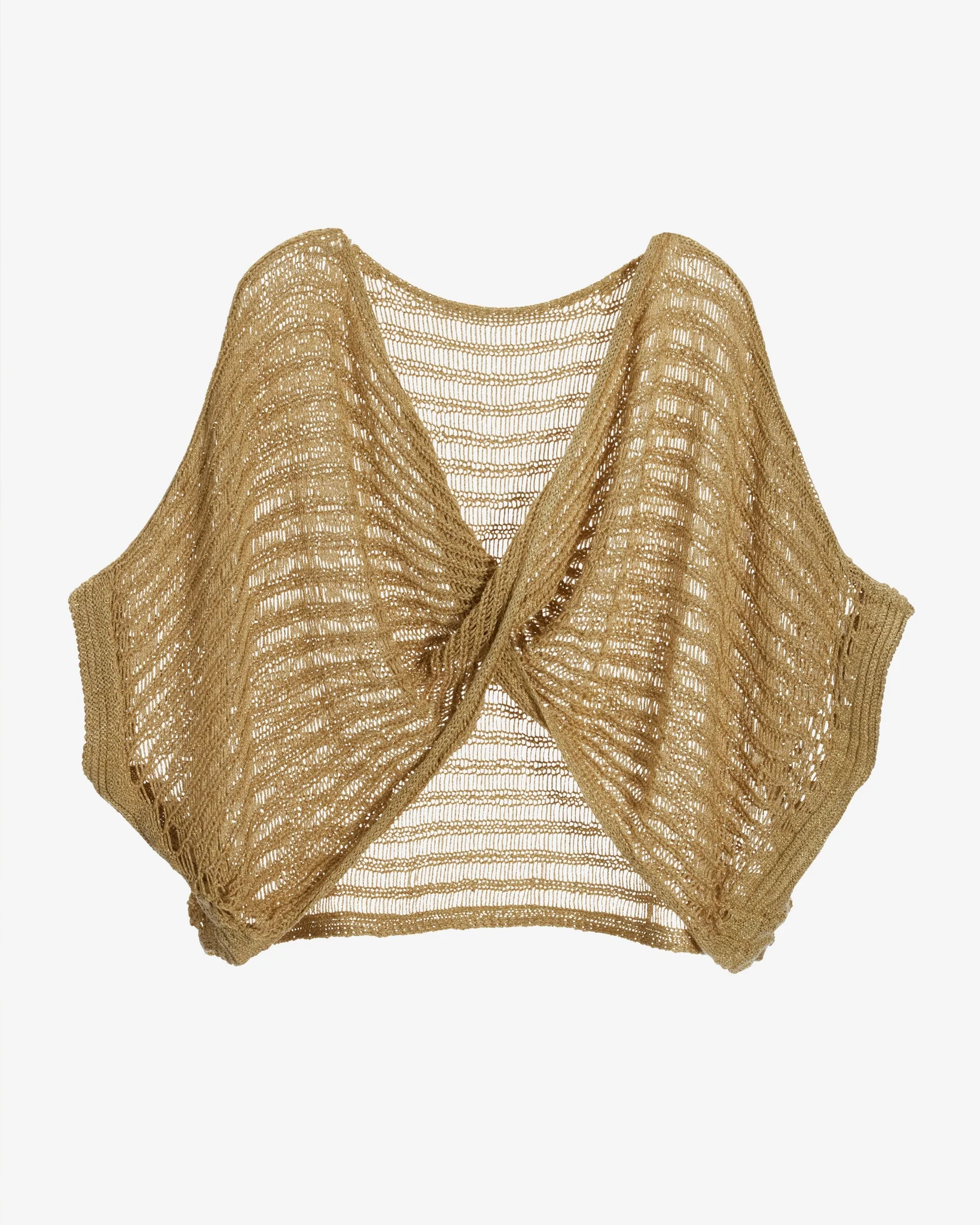 Metallic Twist Sweater Poncho Gold - Mycitystee