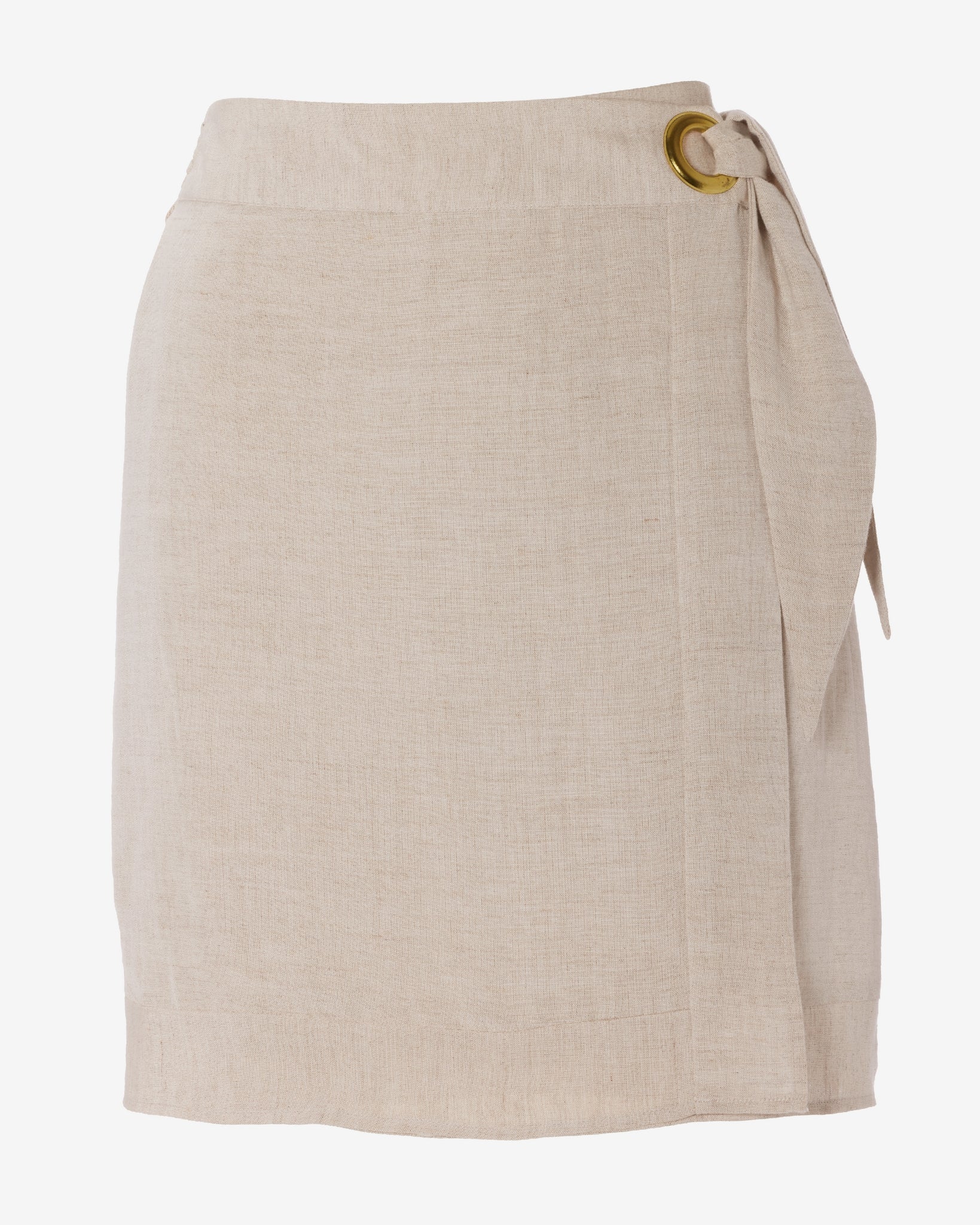 Linen Pull-On Wrap Skort Flax - Mycitystee